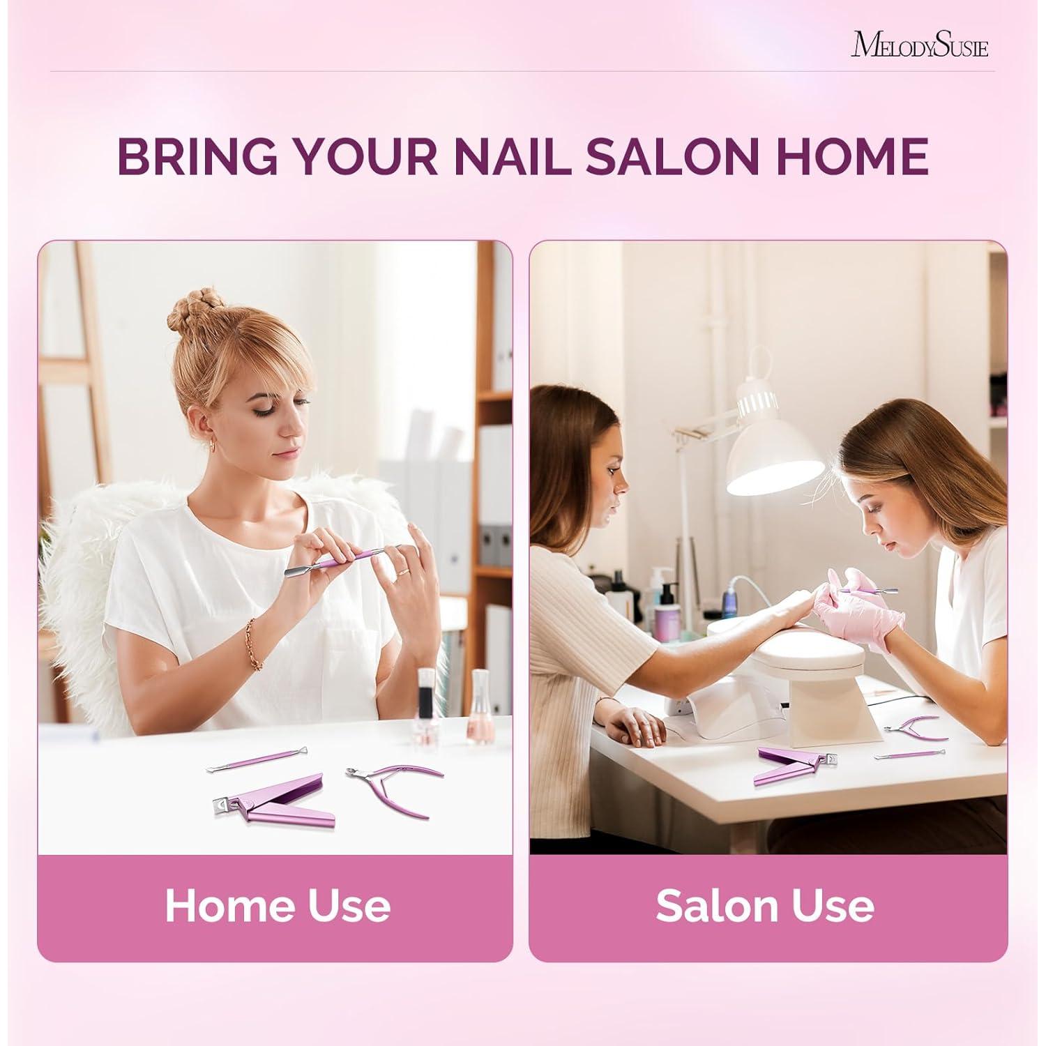 Set Cortadores de Uñas Acrílicos 4 en 1 Melodysusie Rosa