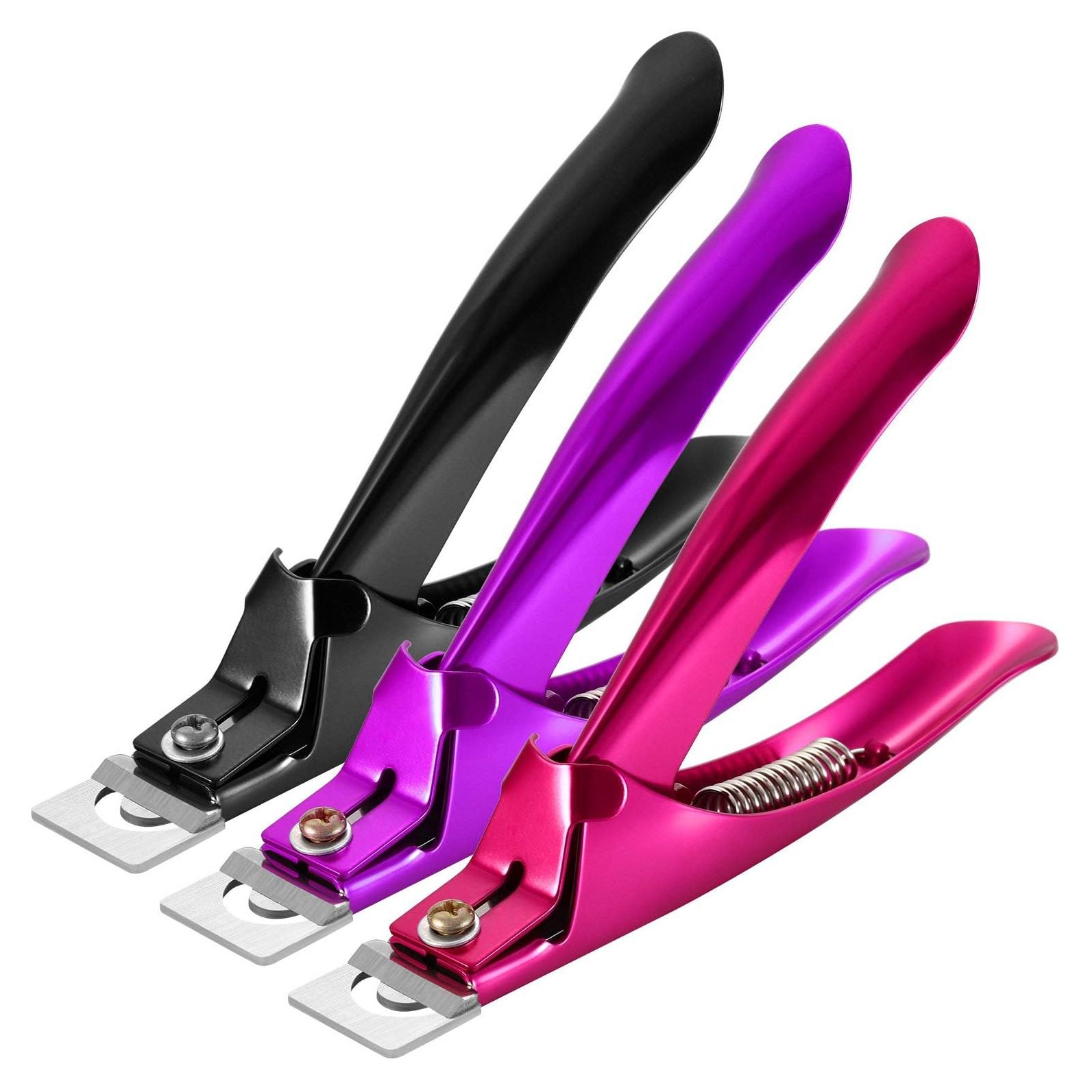 Juego de 3 Cortadores de Uñas Falsas Yaomiao Acero Inoxidable