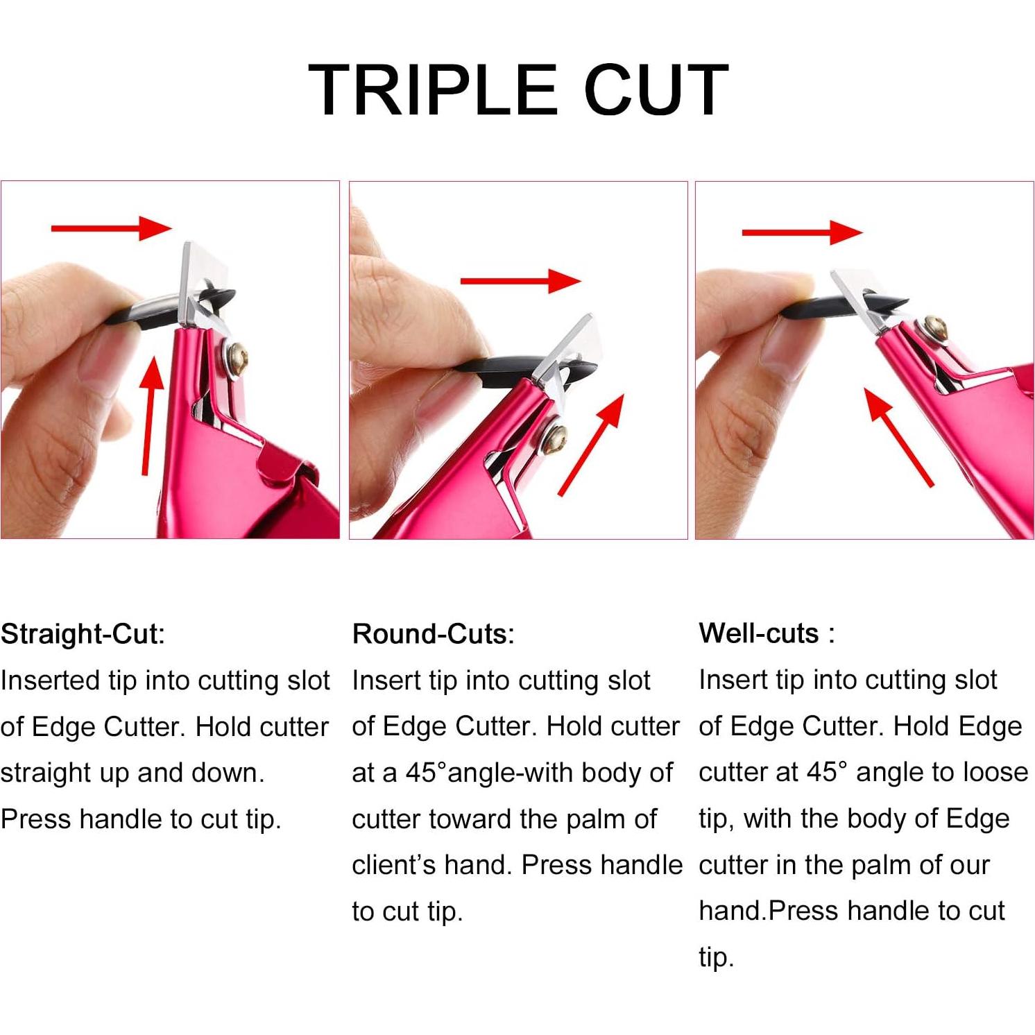 Juego de 3 Cortadores de Uñas Falsas Yaomiao Acero Inoxidable