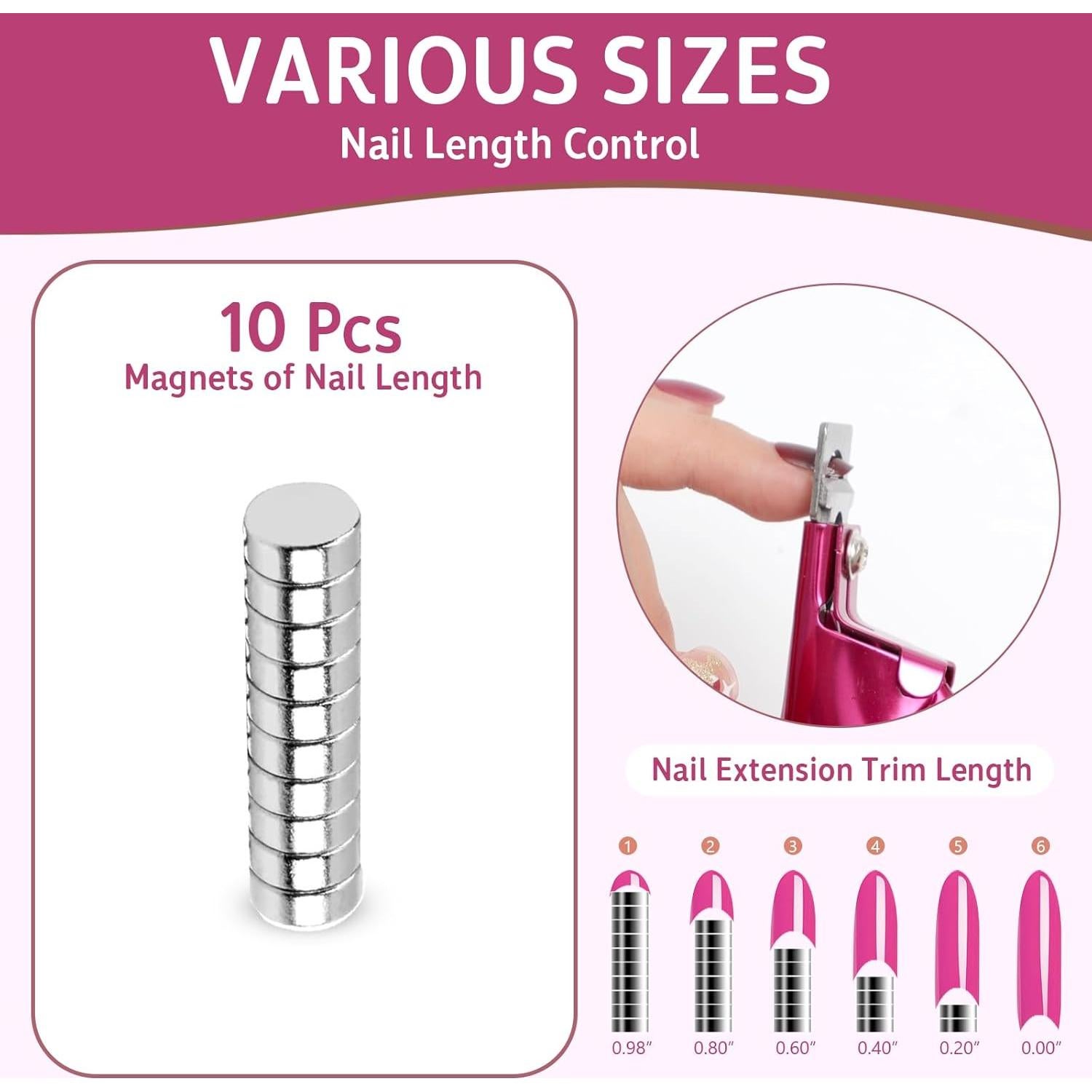 Cortadores de Uñas Acrílicos Hasakhi Rosa - Acero Inoxidable