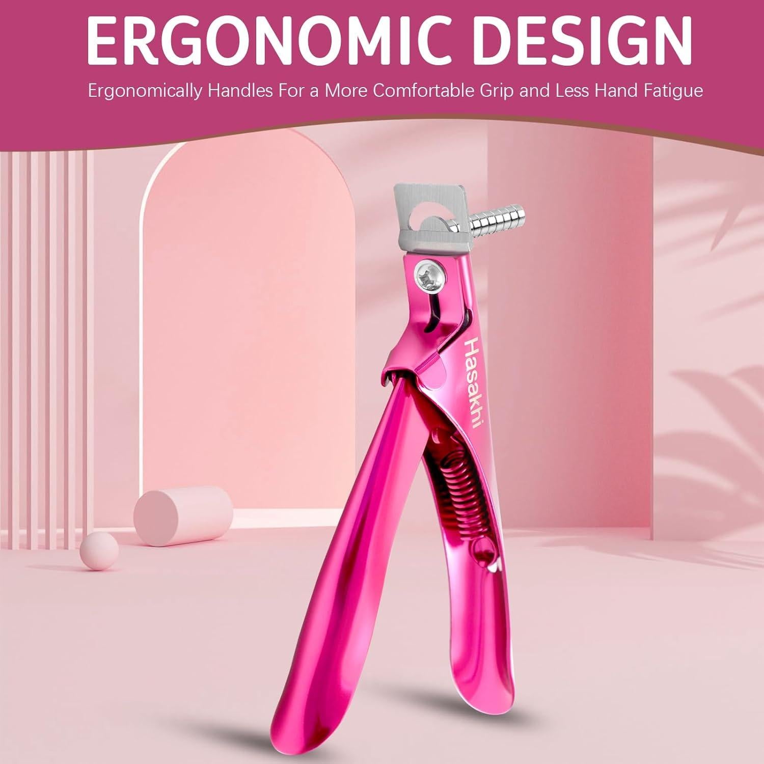 Cortadores de Uñas Acrílicos Hasakhi Rosa - Acero Inoxidable