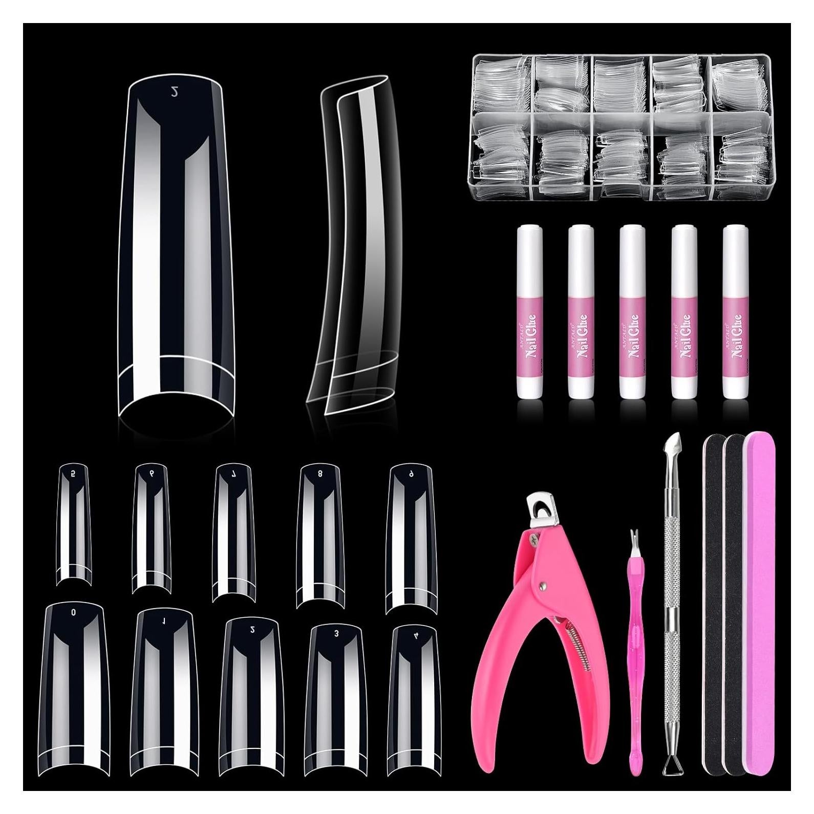 Juego de Puntas de Uñas Acrílicas MORGLES 500 Pcs Francesas