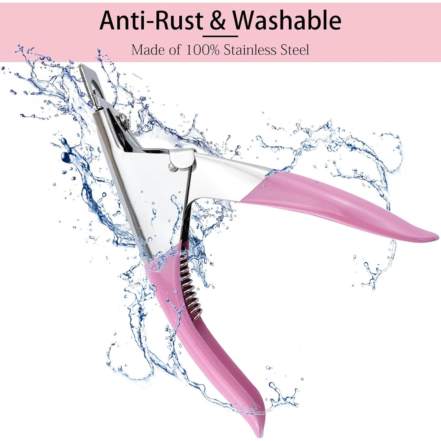 Cortador de Uñas Acrílico C12rtive Rosa con 10 Imán Ajustable