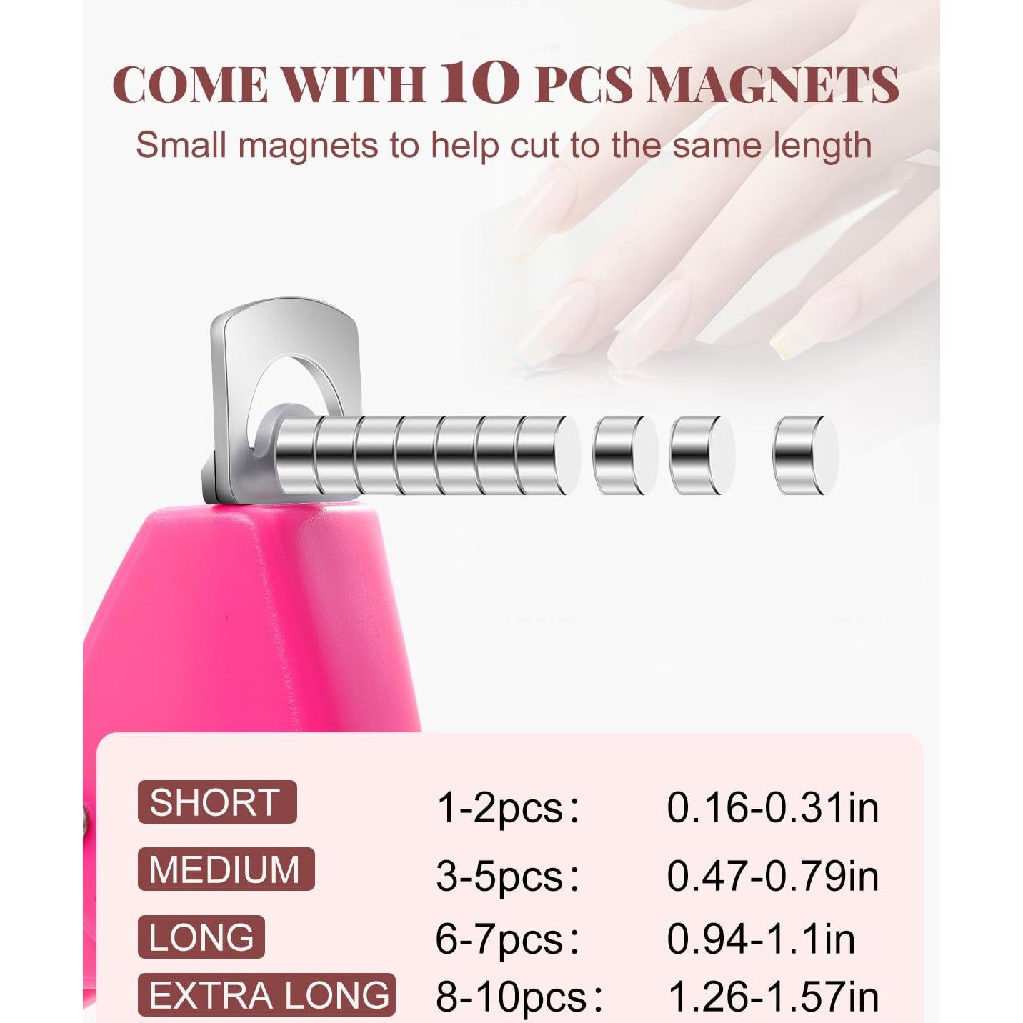 Cortador de Uñas Acrílico MORGLES Rosa con Medidores