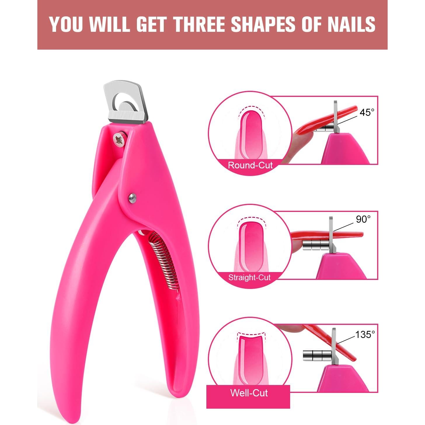 Cortador de Uñas Acrílico MORGLES Rosa con Medidores