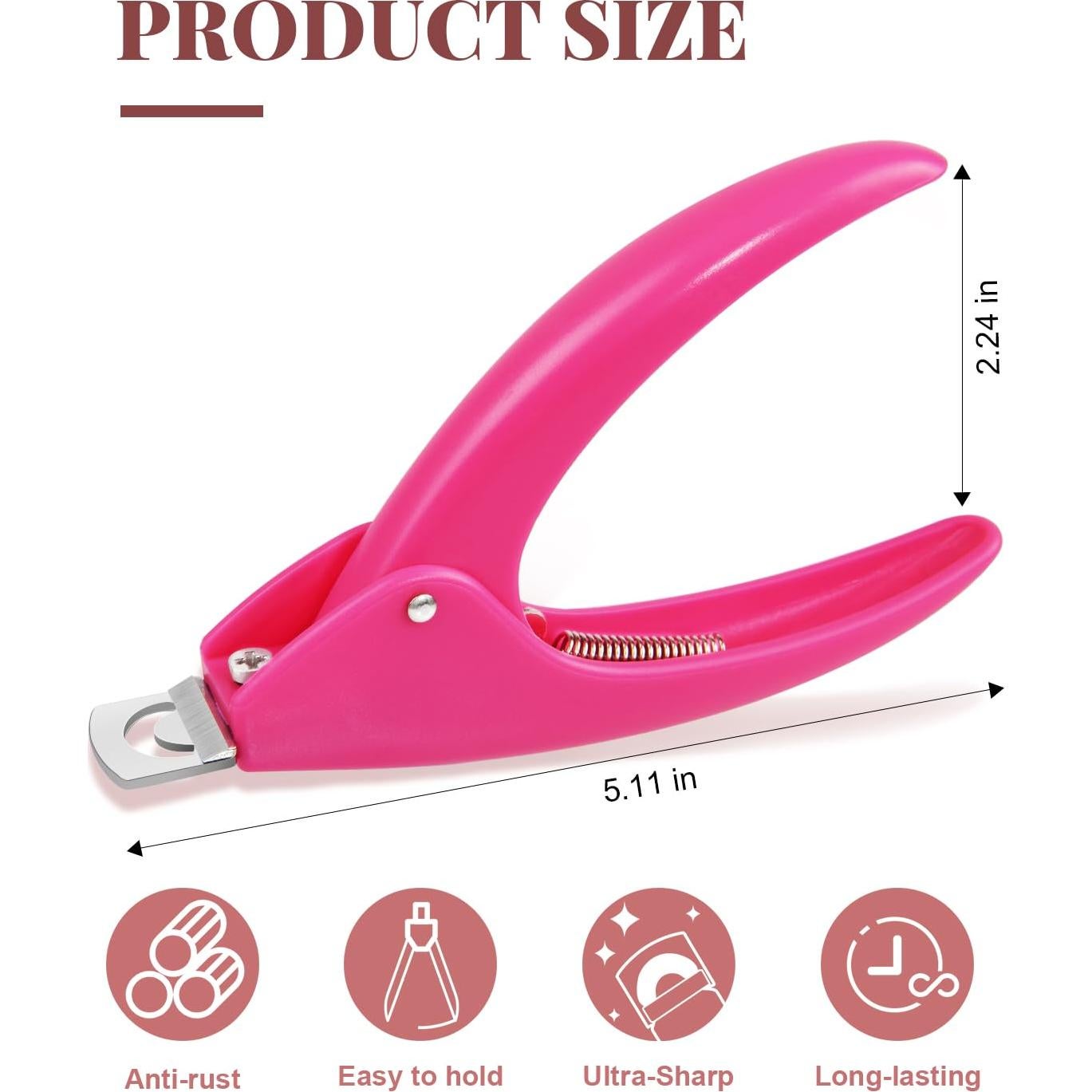 Cortador de Uñas Acrílico MORGLES Rosa con Medidores