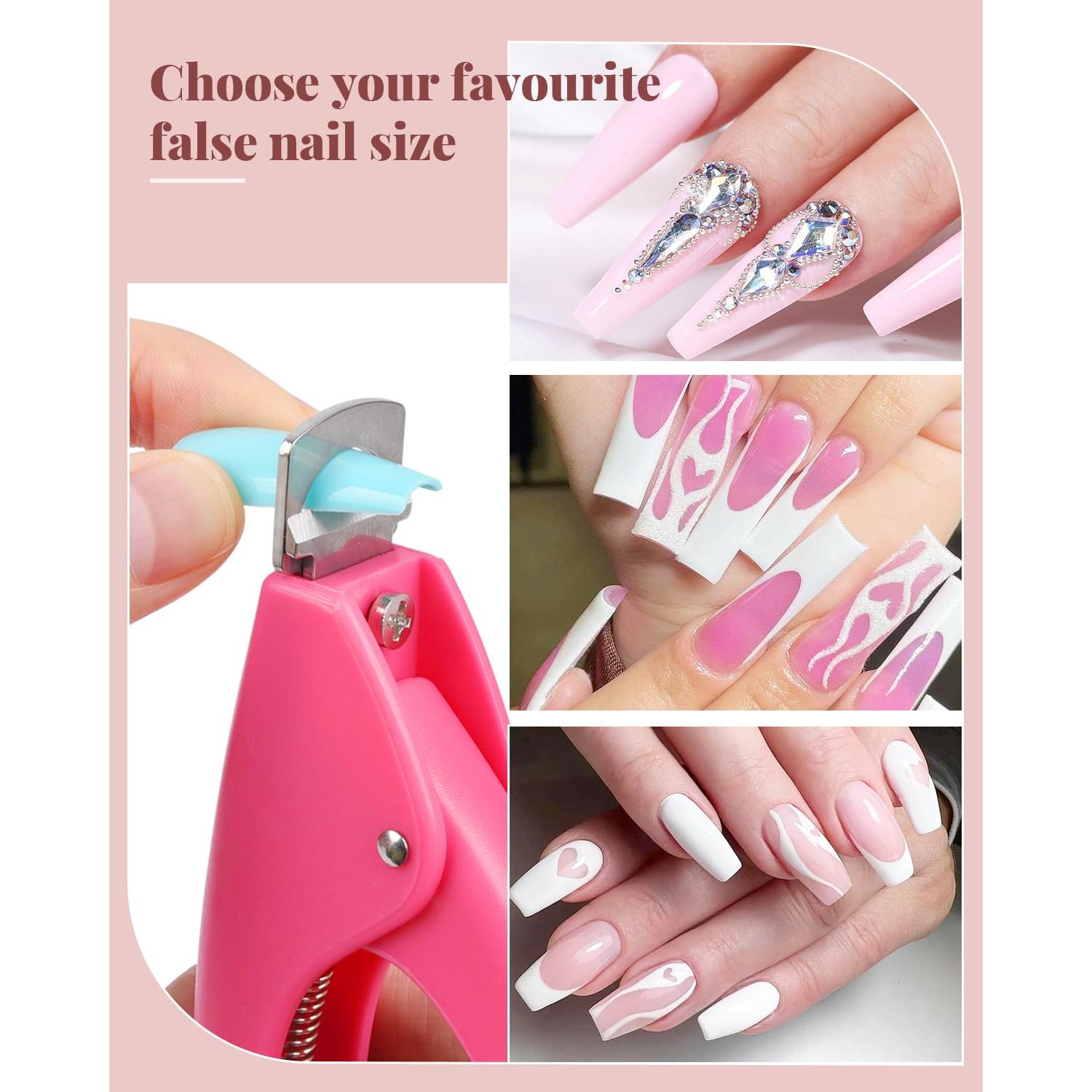 Cortador de Uñas Acrílico MORGLES Rosa con Medidores