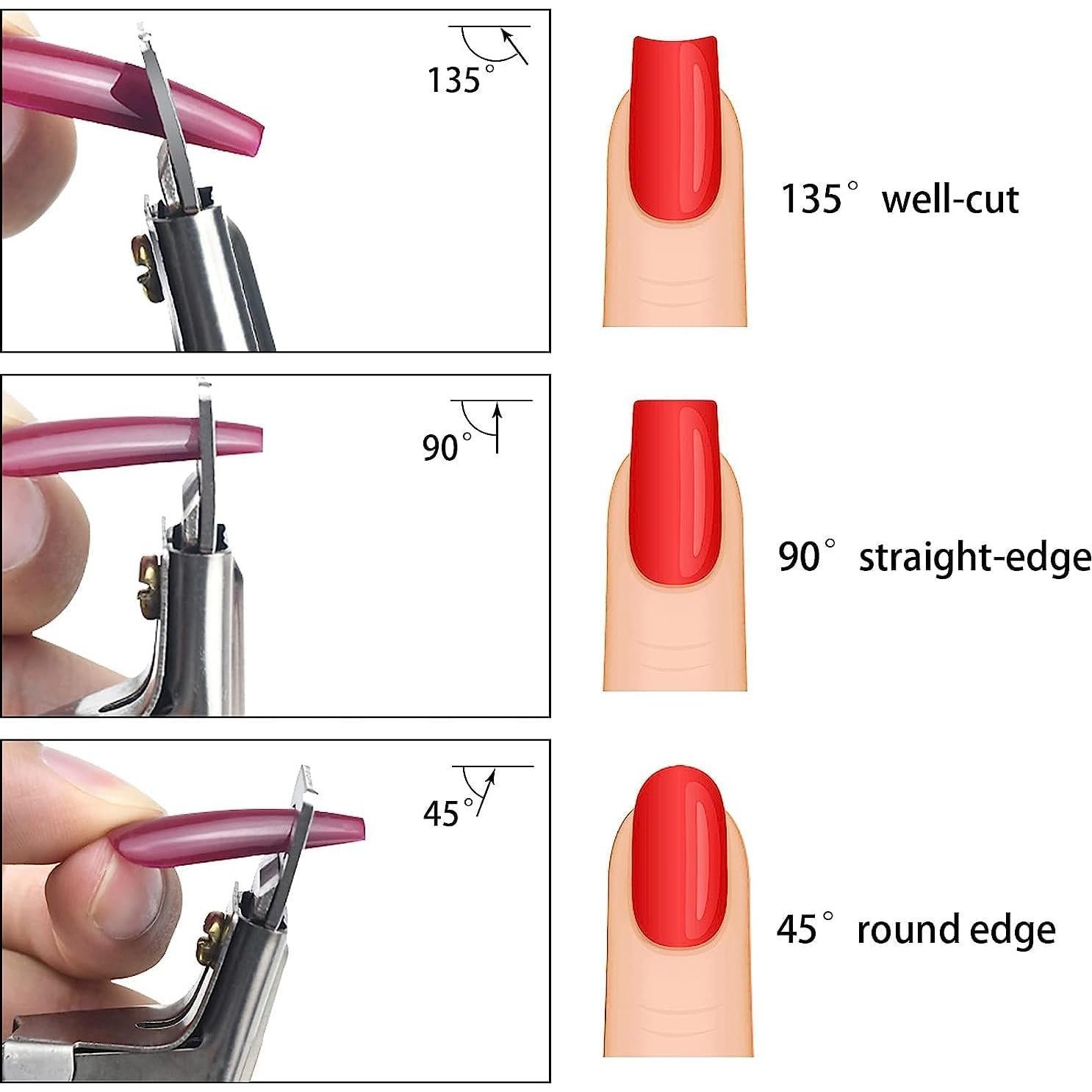 Cortadores de Uñas Acrílicas BTYMS - 3 Piezas Acero Inoxidable