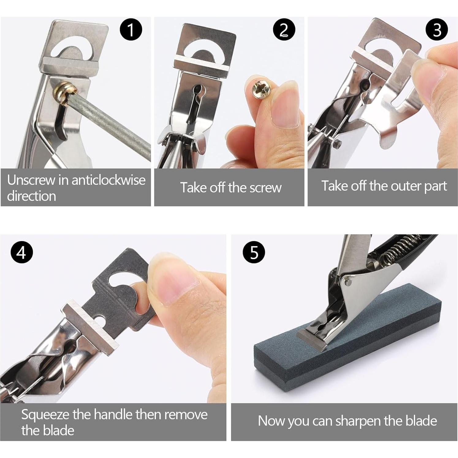 Cortadores de Uñas Acrílicas BTYMS - 3 Piezas Acero Inoxidable