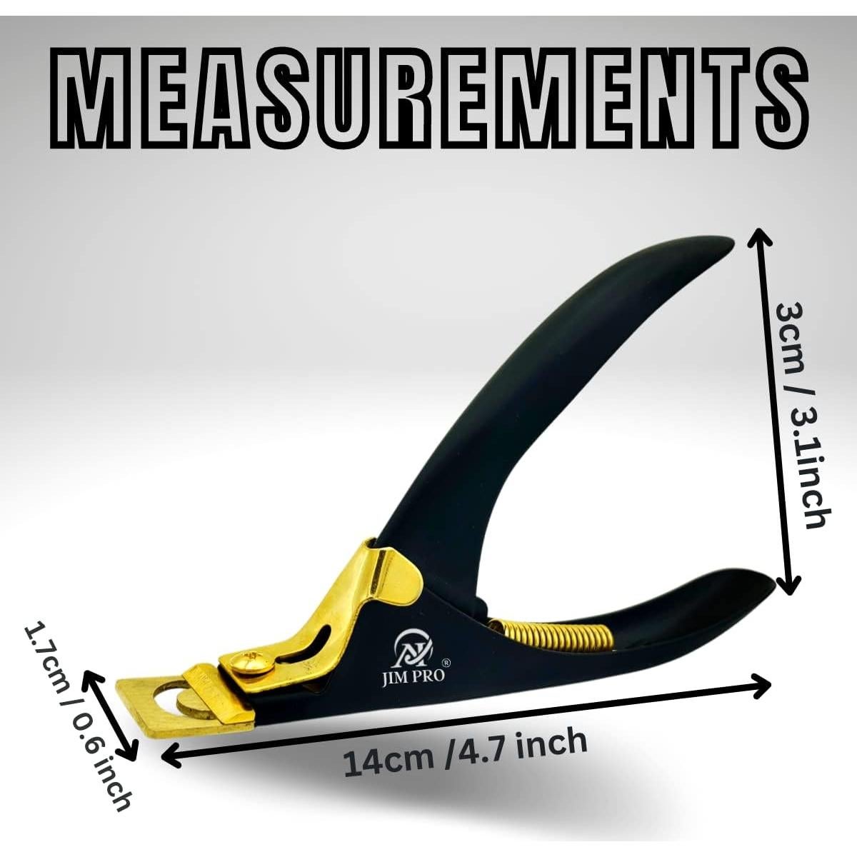 Cortador de Uñas Acrílicas JIM PRO Negro/Dorado 11.9 cm