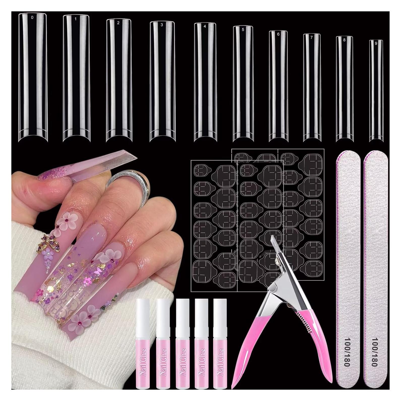 Kit de Uñas Acrílicas AITRAI 500 Piezas Cuadradas con Pegamento