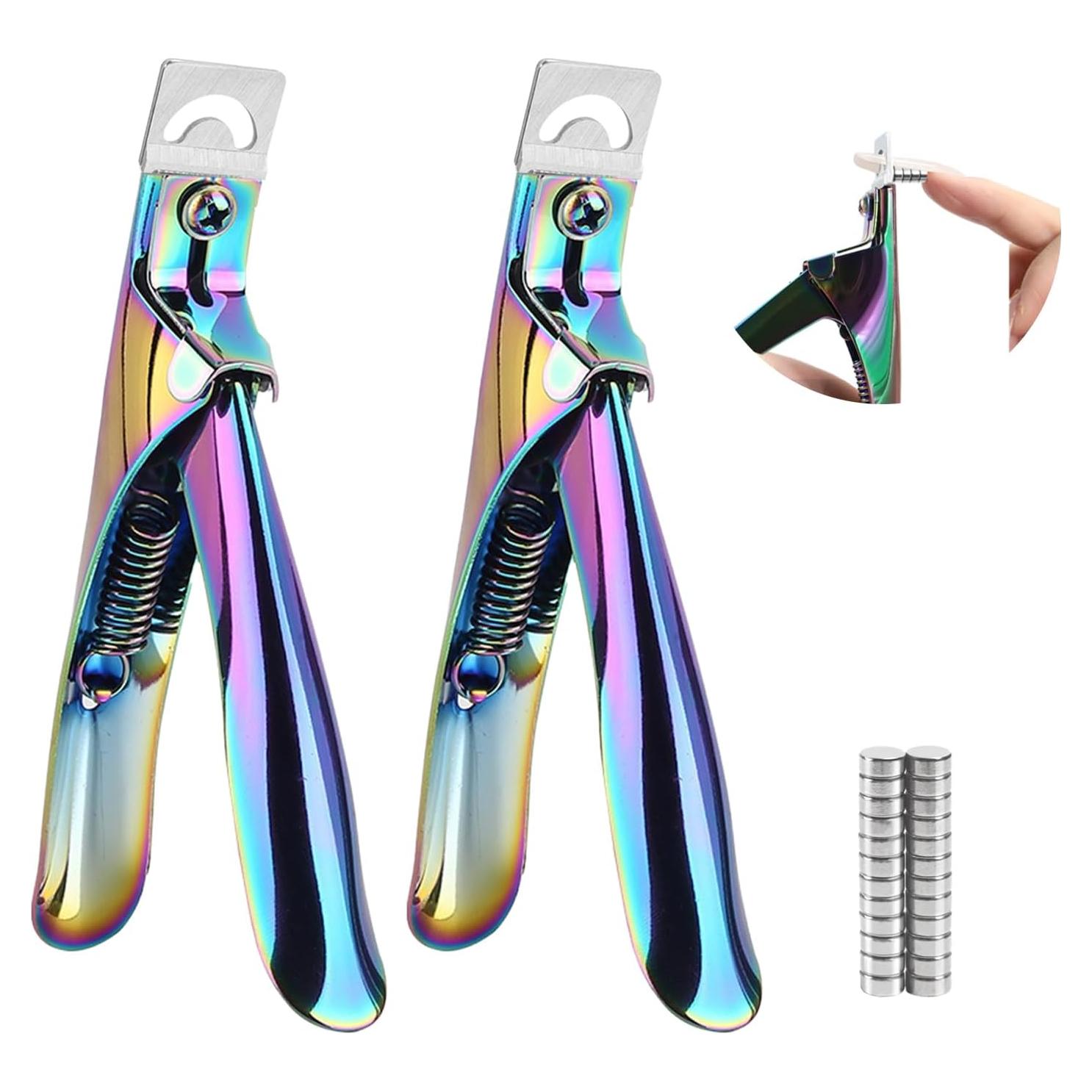 Cortadores de Uñas Acrílicas Inartato 2pcs con Imán Arcoíris