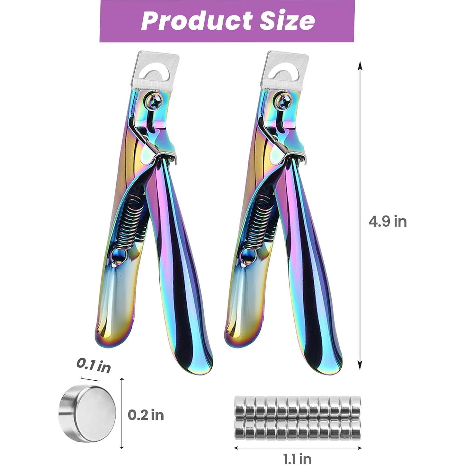 Cortadores de Uñas Acrílicas Inartato 2pcs con Imán Arcoíris