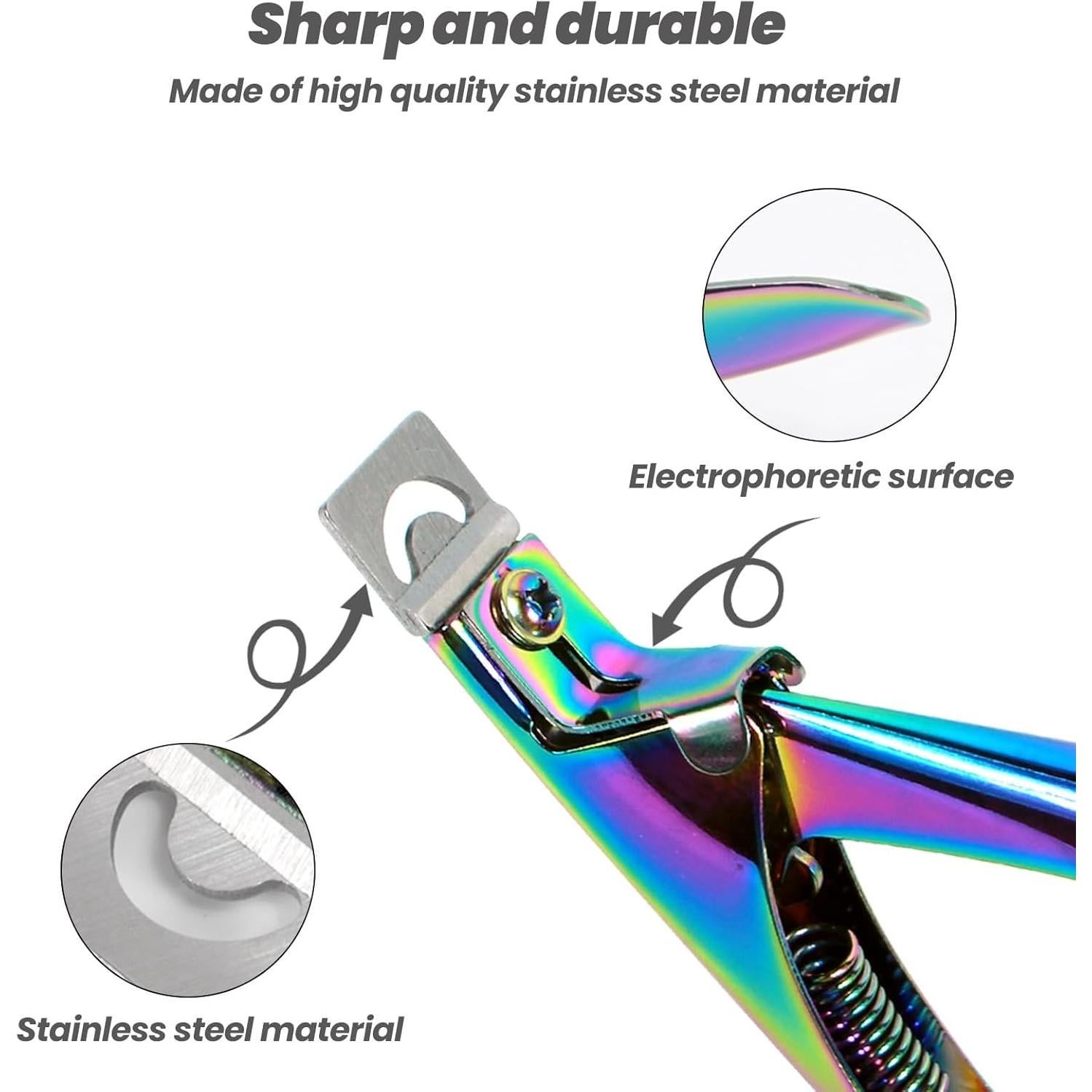 Cortadores de Uñas Acrílicas Inartato 2pcs con Imán Arcoíris