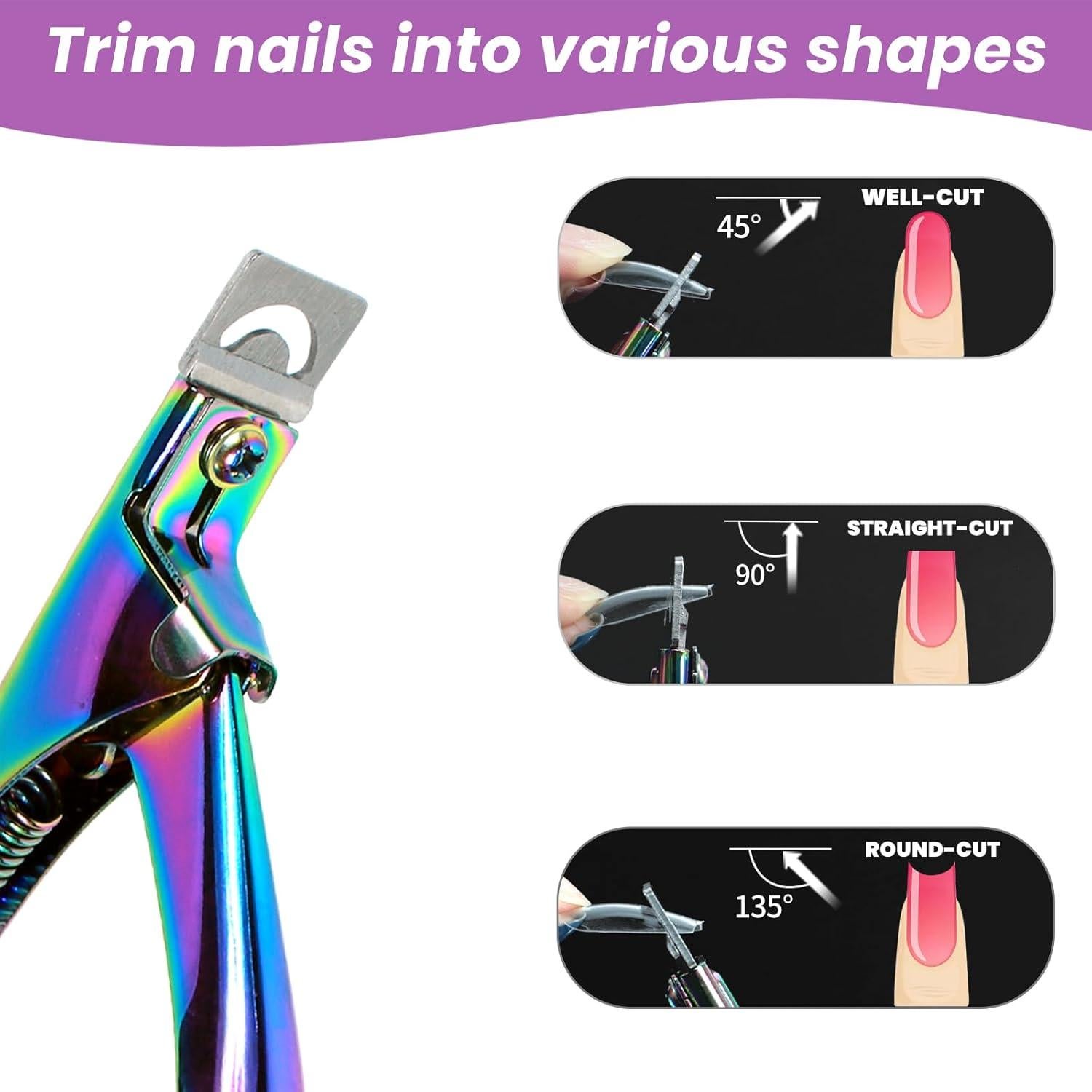 Cortadores de Uñas Acrílicas Inartato 2pcs con Imán Arcoíris