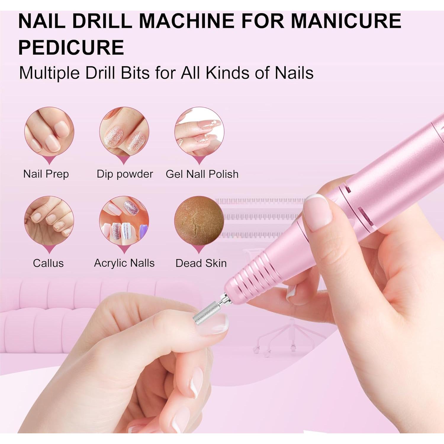 Fresadora de Uñas Eléctrica COSYGLOW R9 Plus 30000 RPM Rosa