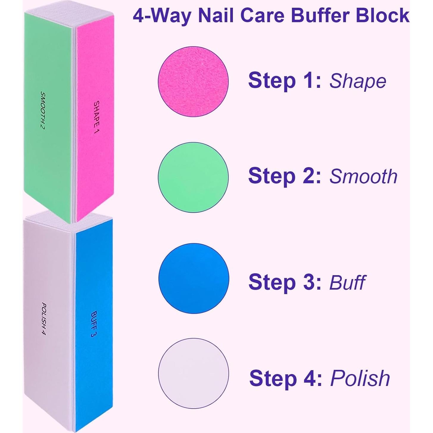 Bloques de Pulido de Uñas HomeyEra - 4 Piezas, 4 Vías