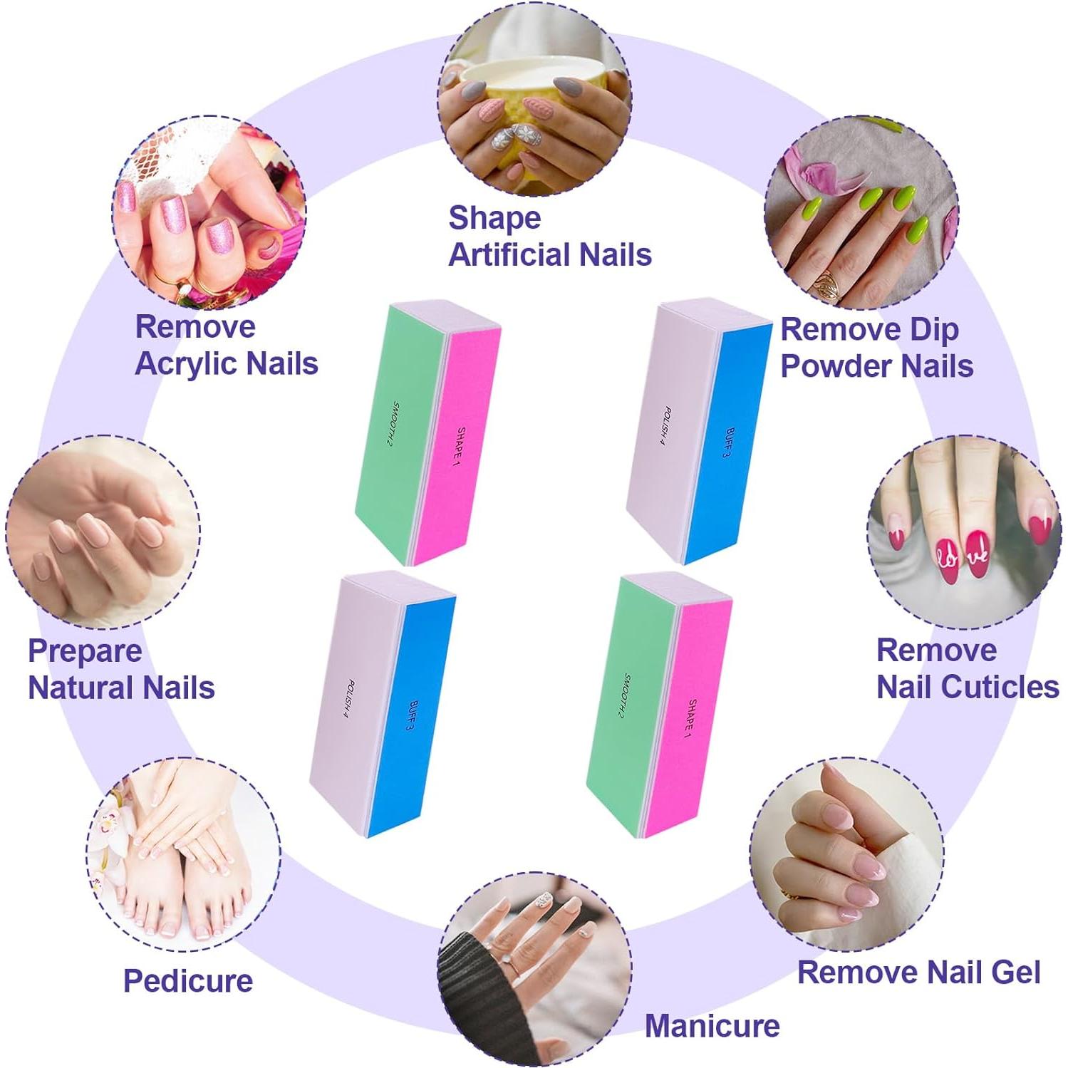 Bloques de Pulido de Uñas HomeyEra - 4 Piezas, 4 Vías