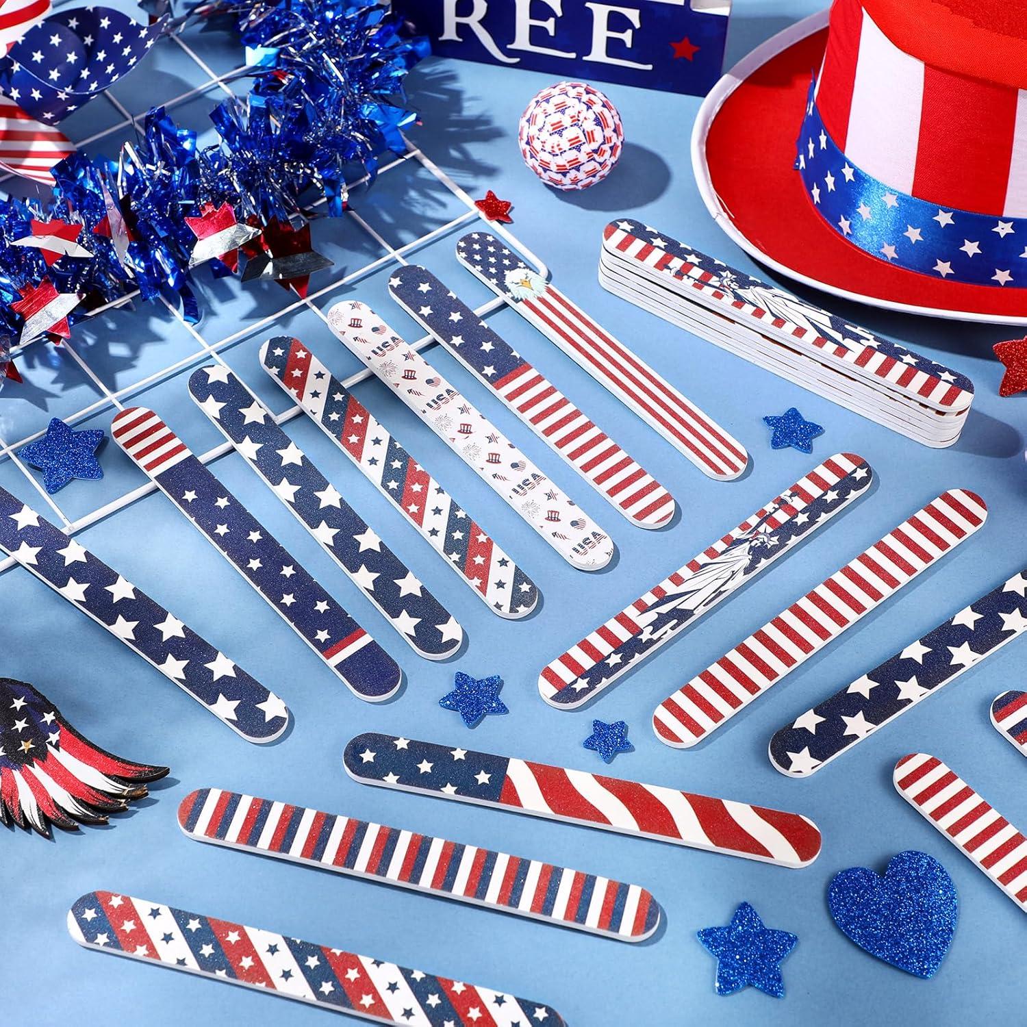 Paquete de 60 limas de uñas Lanties 4 de julio 17.8 cm