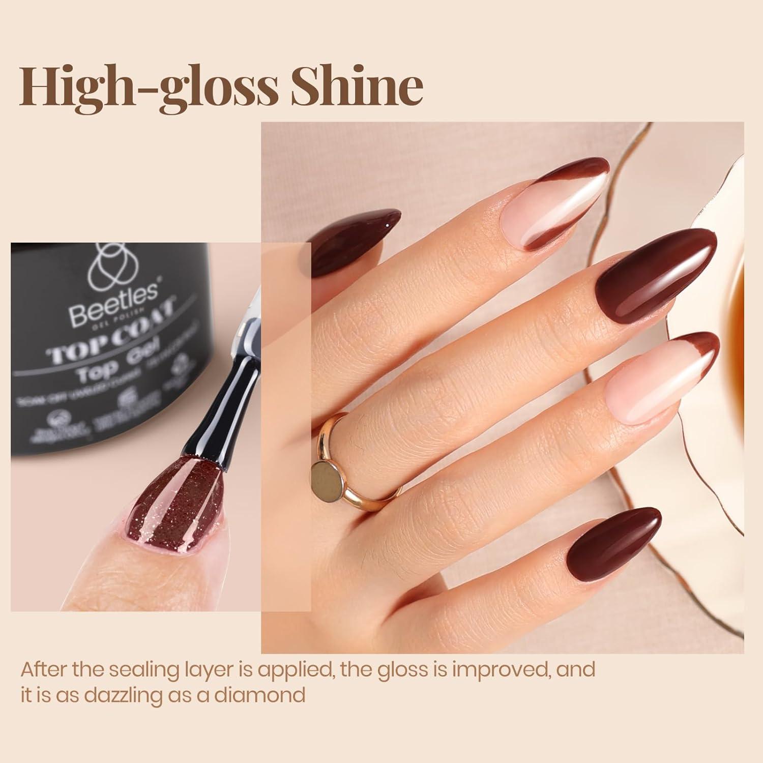 Juego de Gel Base y Top Coat + Aceite Cutículas Beetles 3Pcs