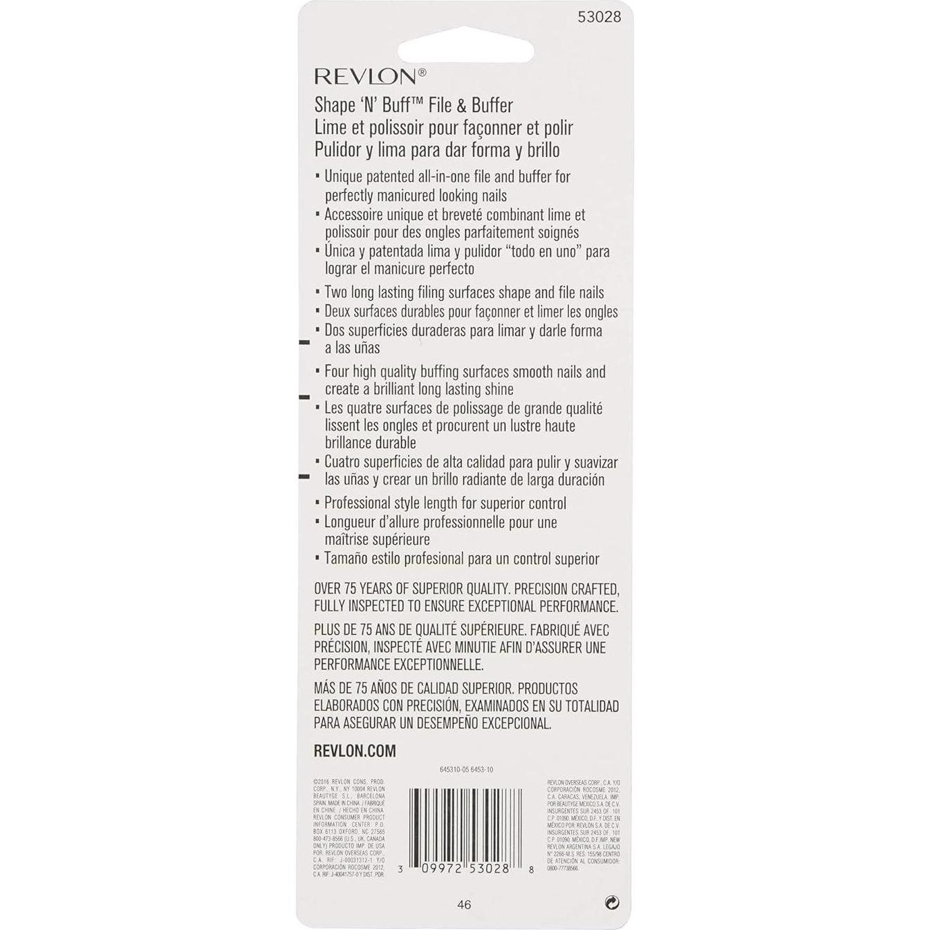 Bloque de Pulido de Uñas Revlon Shape 'N' Buff 20.64cm