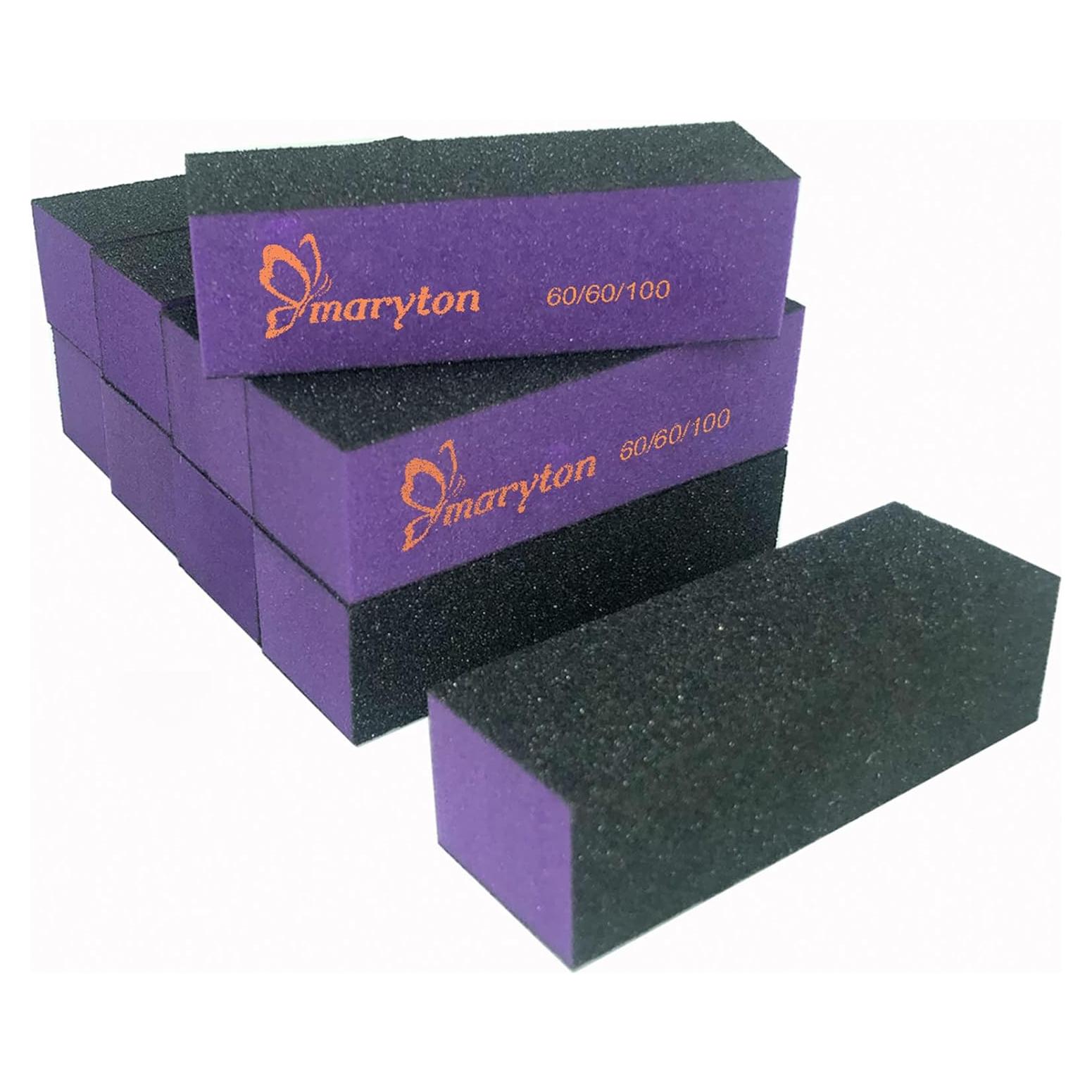 Bloque de Pulido Maryton 60/100 para Uñas Acrílicas - 10 PCS