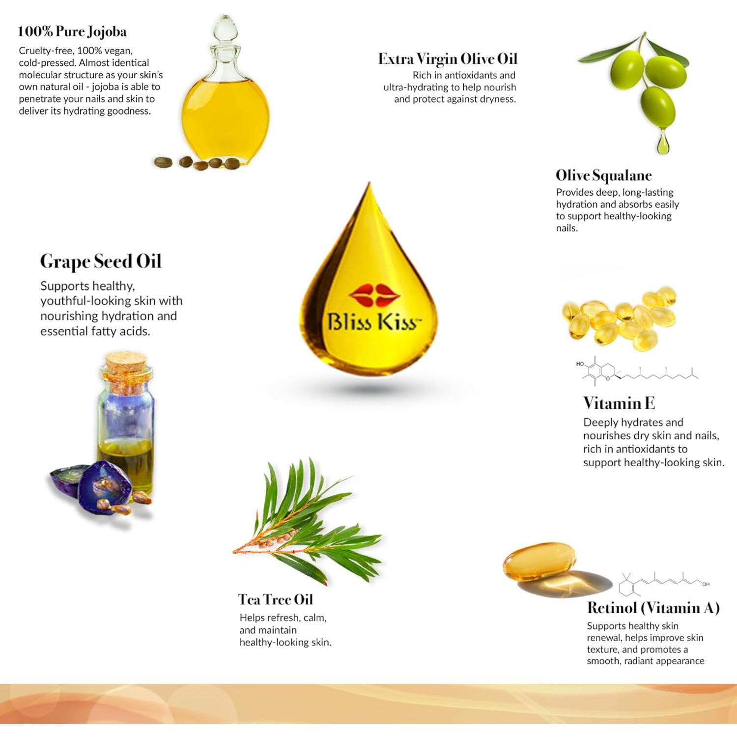 Aceite Hidratante para Uñas Bliss Kiss Simply Pure Vainilla 15 ml