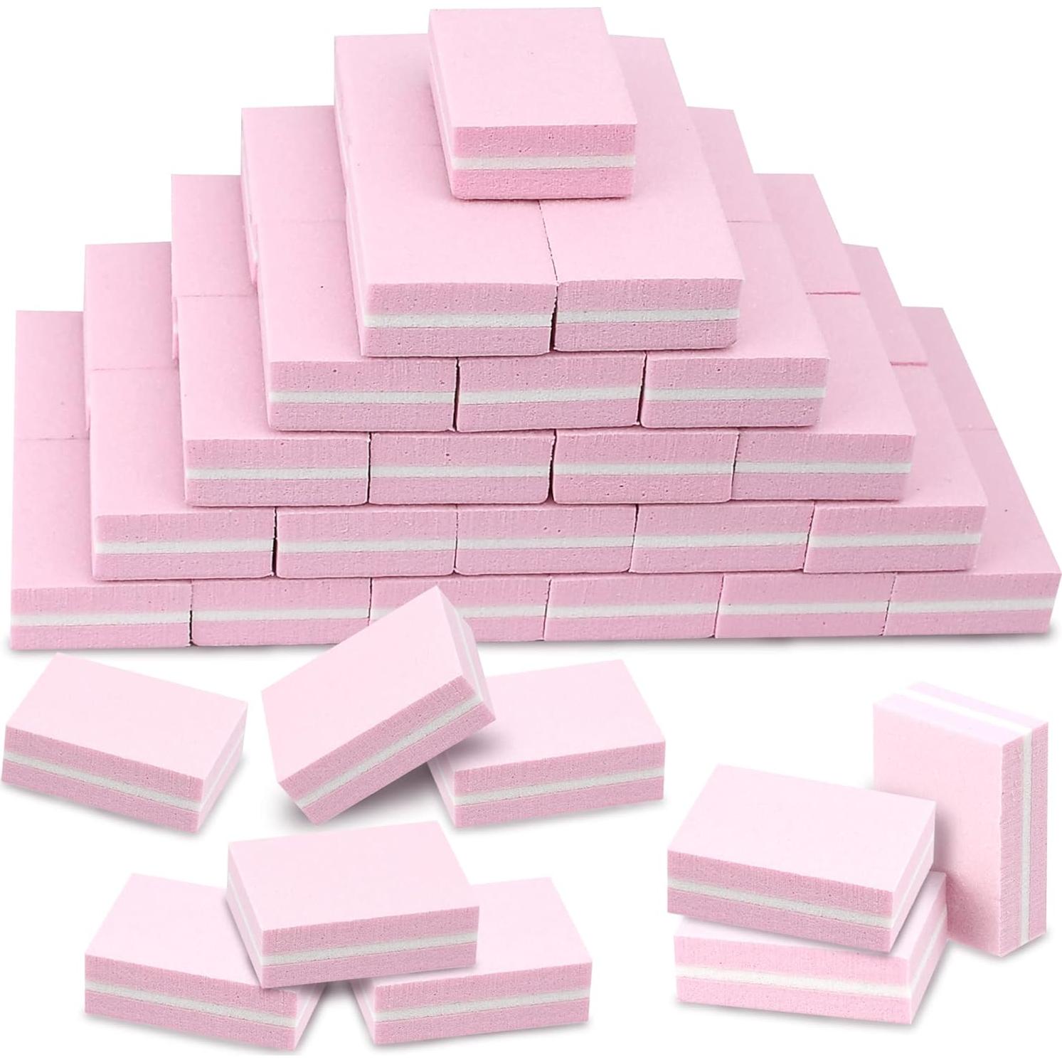 Bloques de Pulido de Uñas SALVMARY 50Pcs Rosa 100/180 Grano