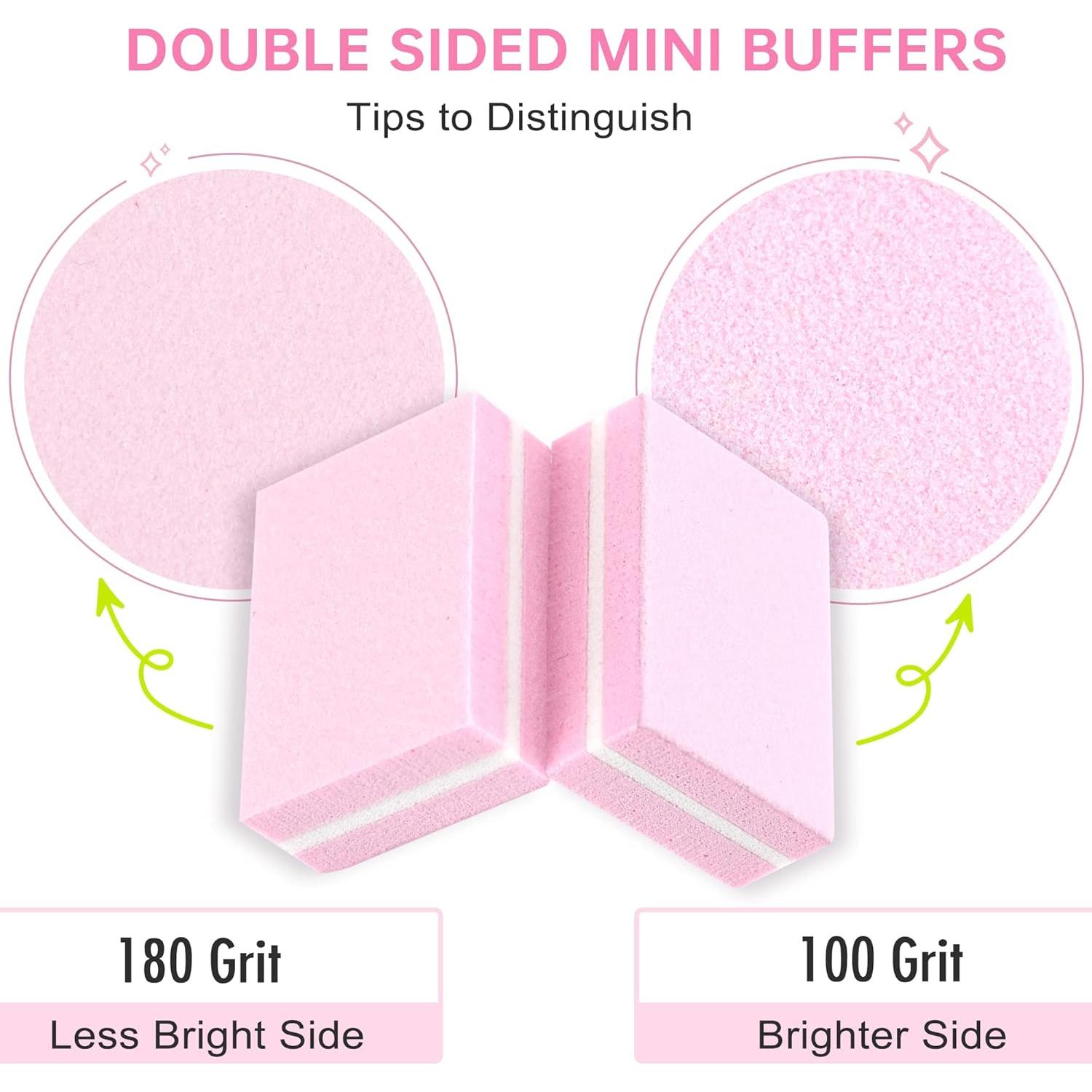 Bloques de Pulido de Uñas SALVMARY 50Pcs Rosa 100/180 Grano