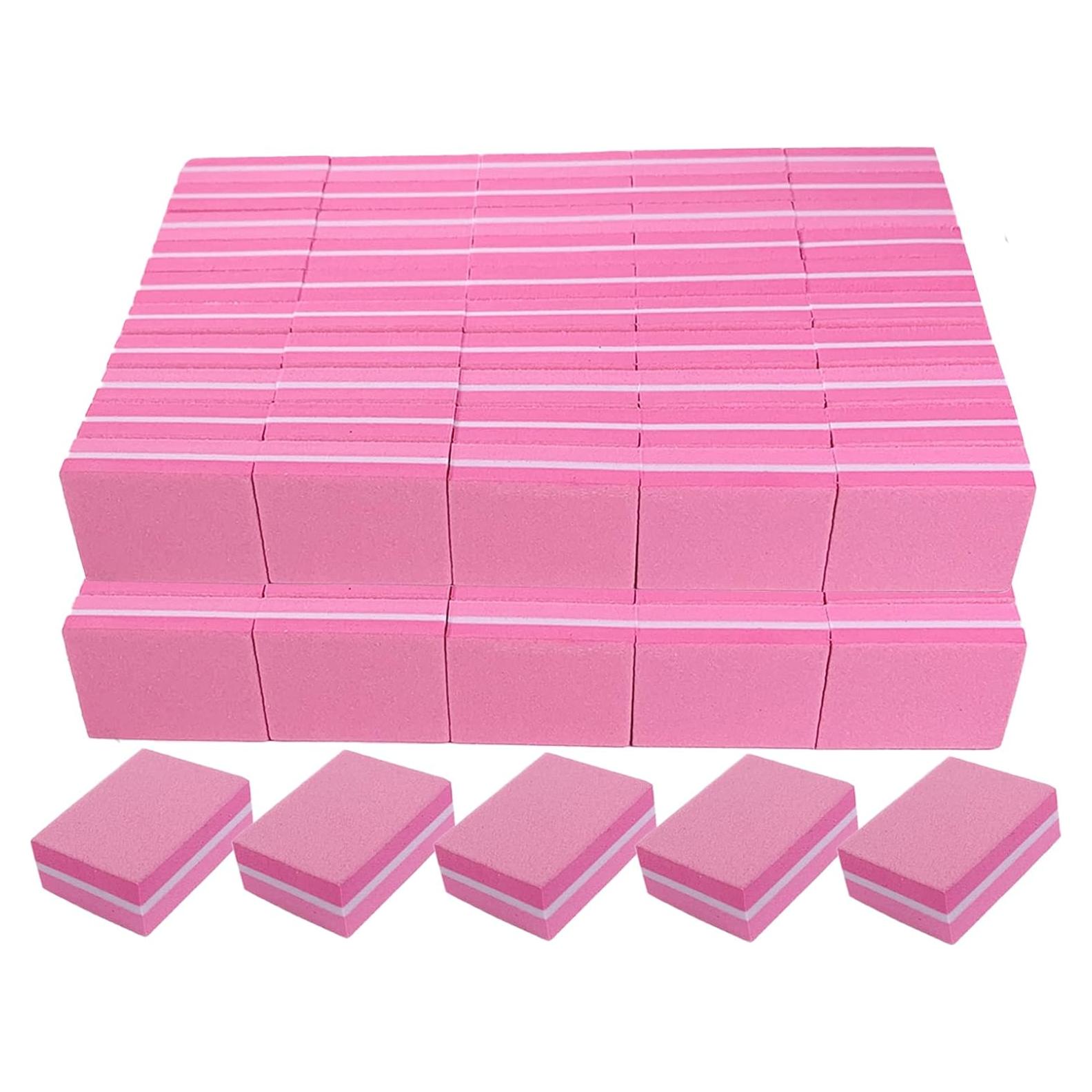 Bloques de Pulido de Uñas AhaTopia 100 Pcs Rosa Fucsia 100/180 Granos