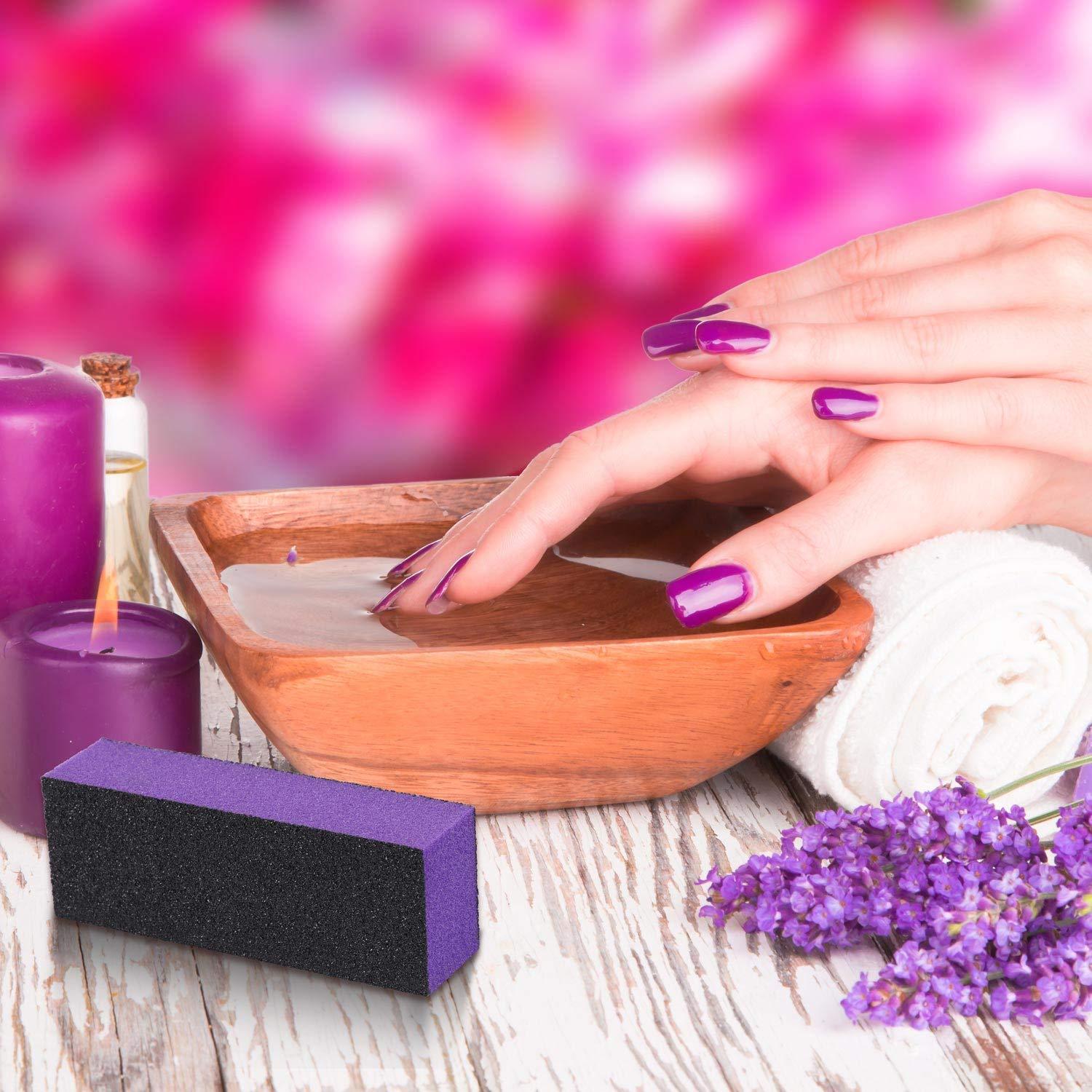 20 Bloques de Pulido para Uñas LoveBB 80/120 Grano Púrpura