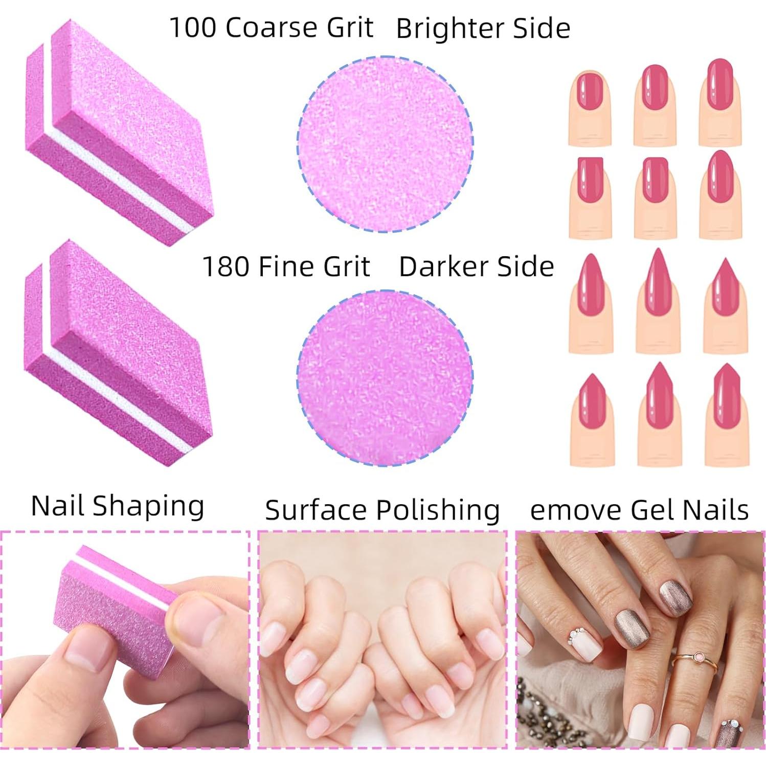 50 Esponjas Pulidoras para Uñas TKYZMS 100/180 Grit Doble Cara