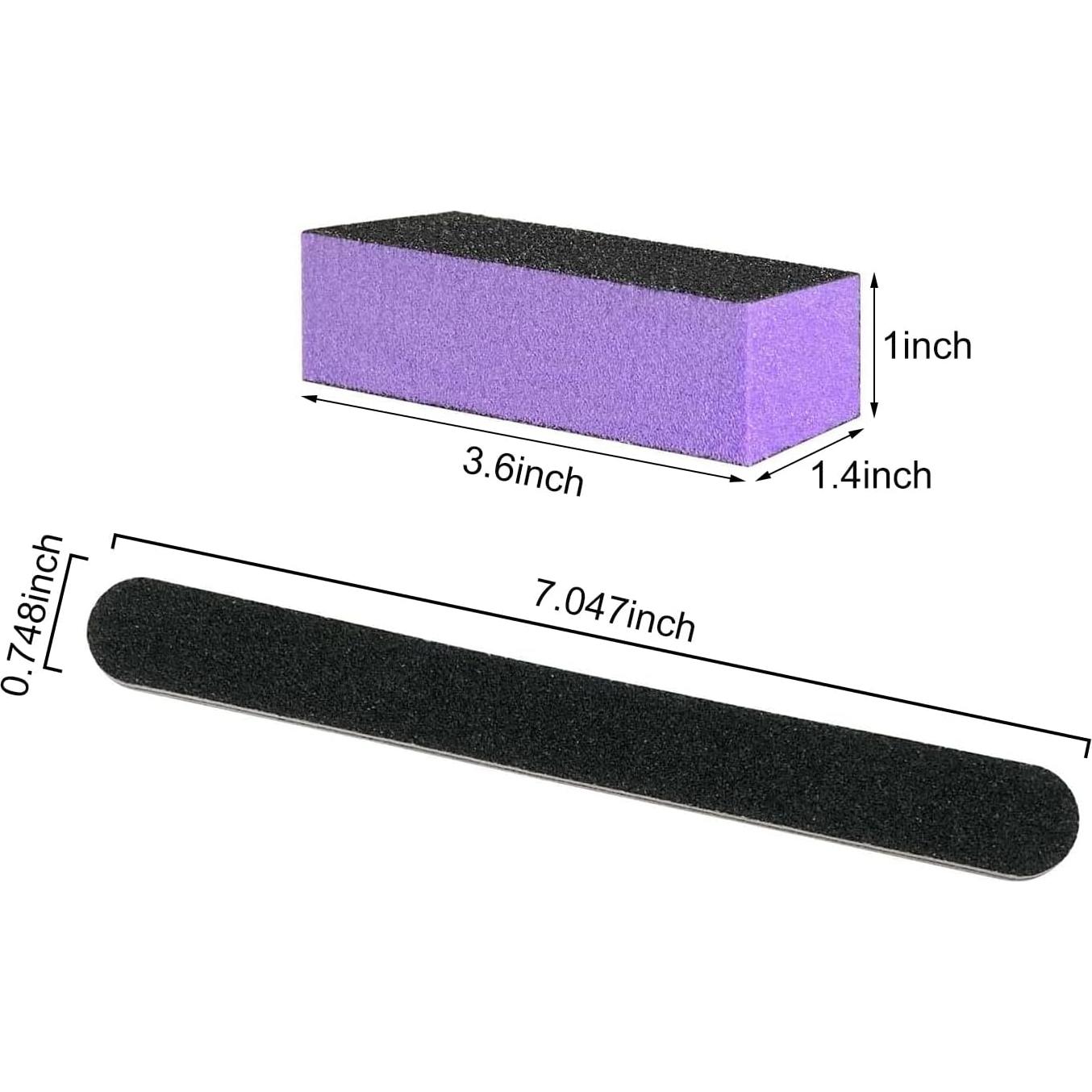 Kit de Lima y Bloque de Pulido de Uñas LNAUJS 100/180 Grano