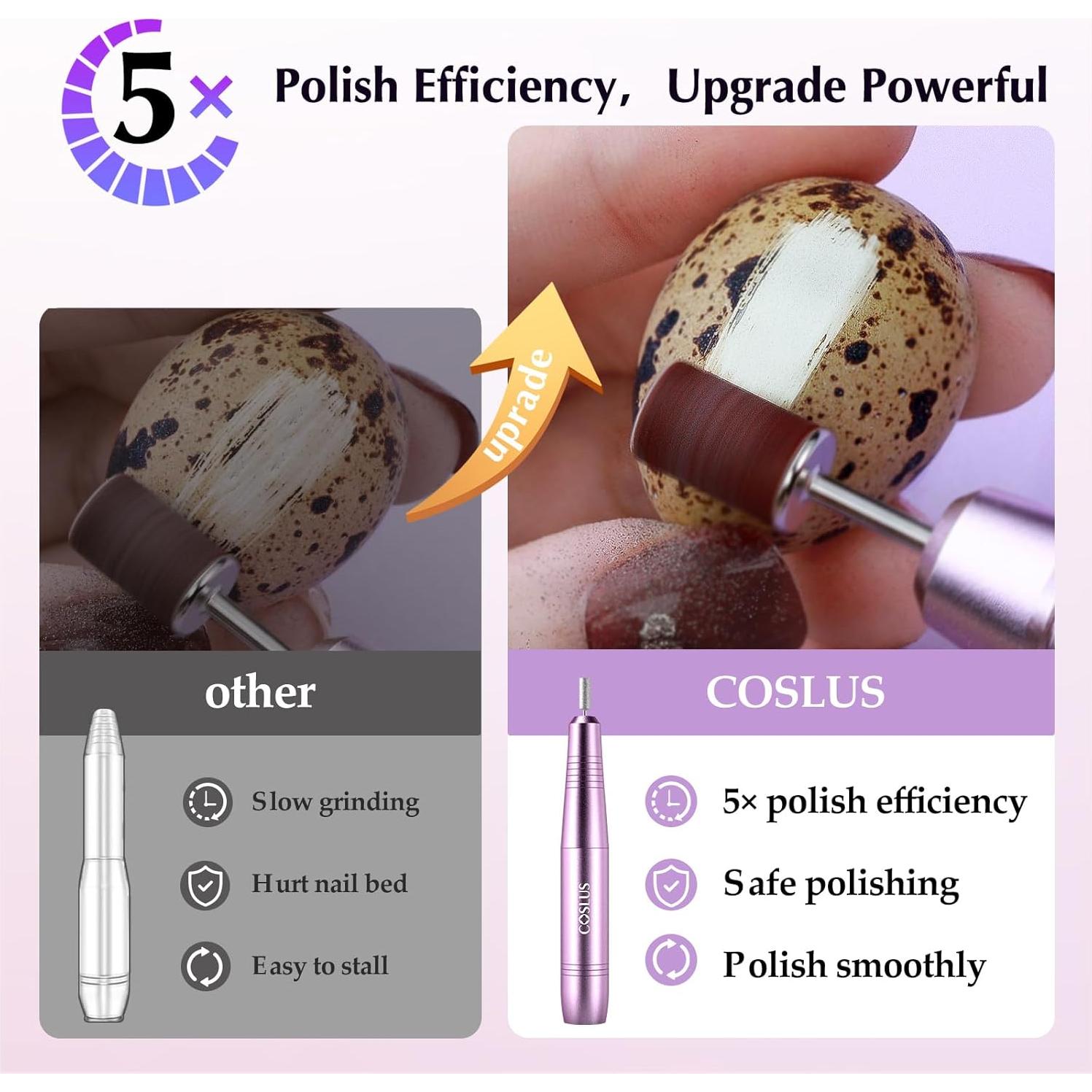 Taladro Eléctrico para Uñas COSLUS A07 Portátil 6 Puntas