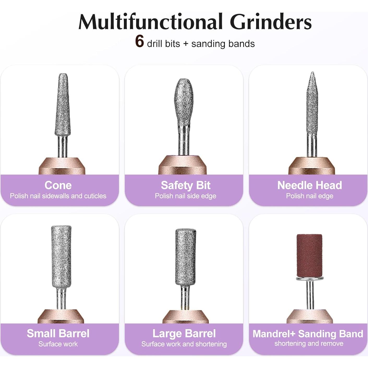 Taladro Eléctrico para Uñas COSLUS A07 Portátil 6 Puntas