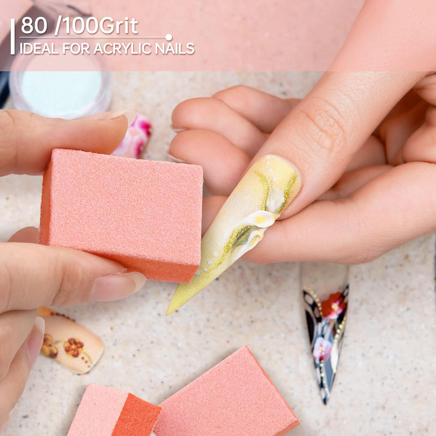 Bloques de Pulido de Uñas Maryton 80/100 Grano Naranjas - 50 Unidades