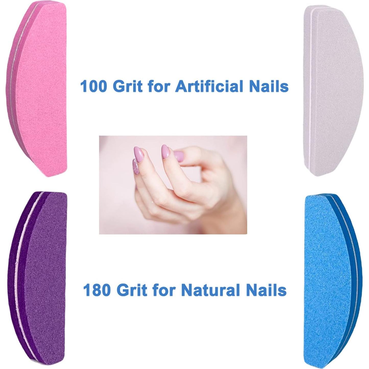 80 Piezas Bloques de Pulido de Uñas GigaGround Doble Cara 100/180