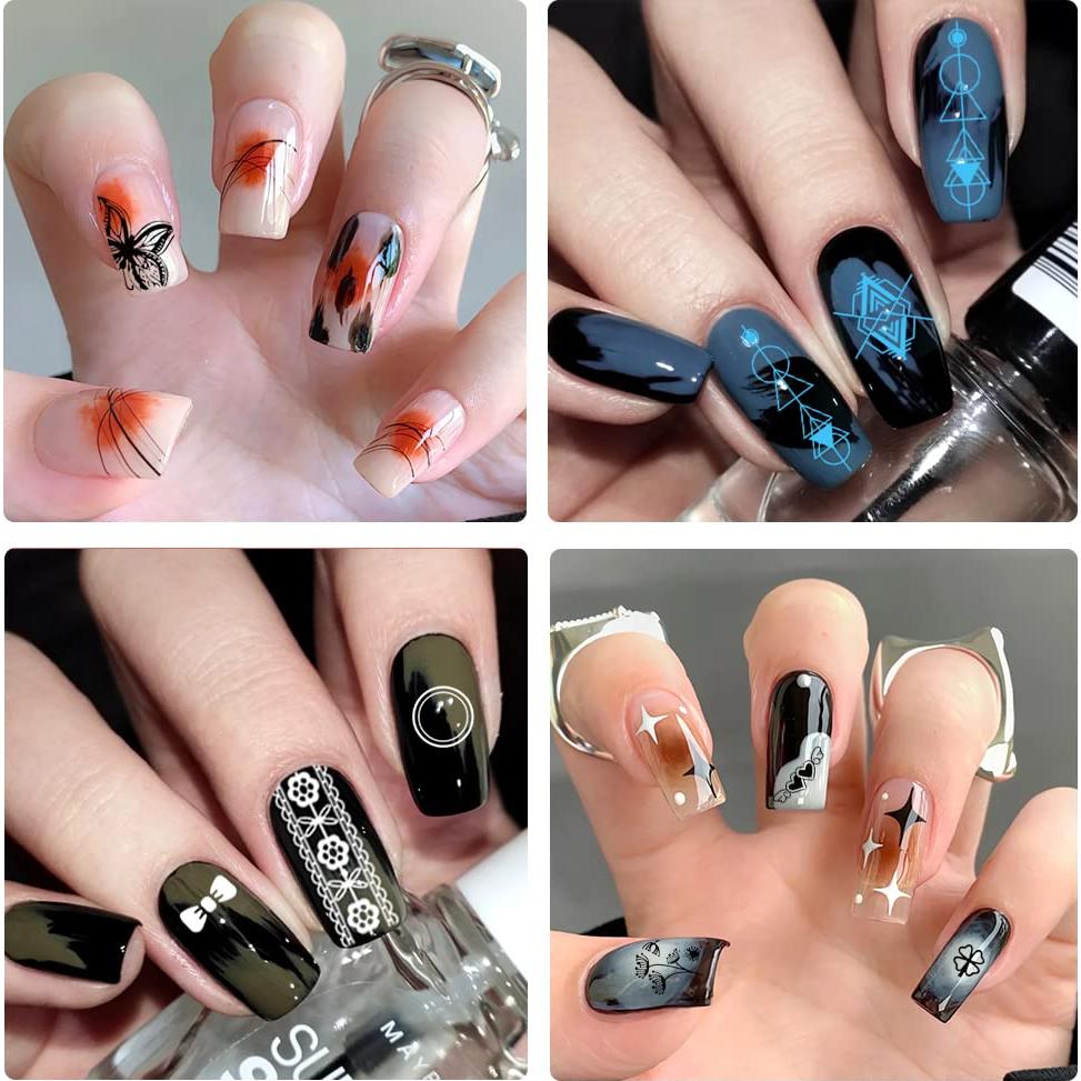 Kit de Estampado de Uñas Biutee 23 Piezas con 12 Placas y 8 Geles