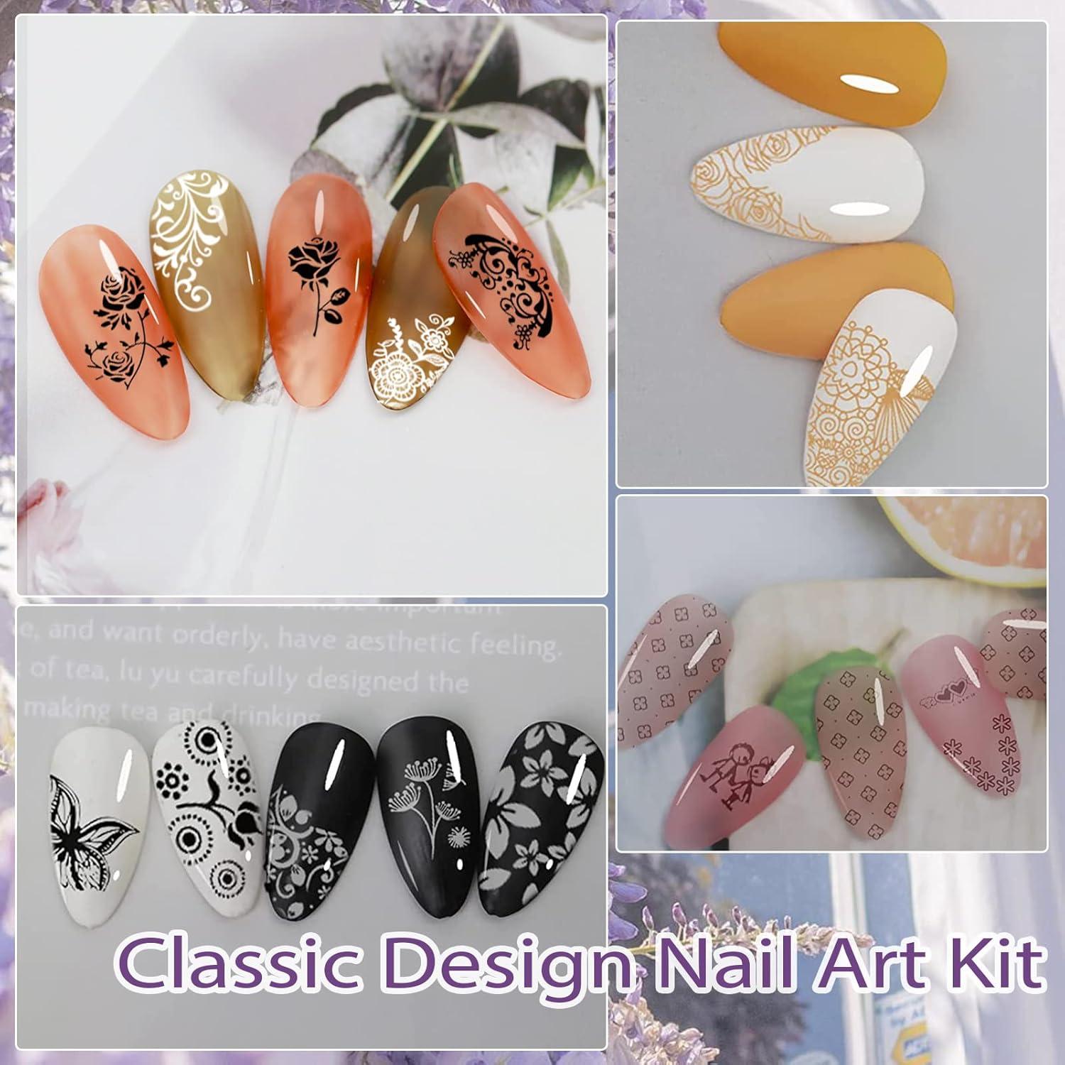 Kit de Estampado de Uñas Biutee 23 Piezas con 12 Placas y 8 Geles