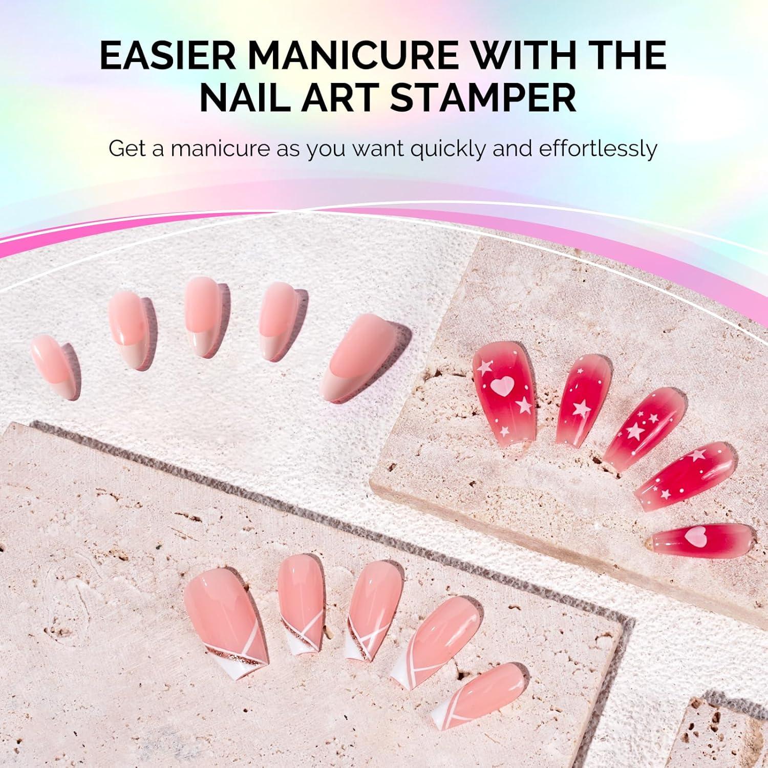 Kit de Estampado de Uñas MelodySusie - 2 Estampadores y 2 Raspadores