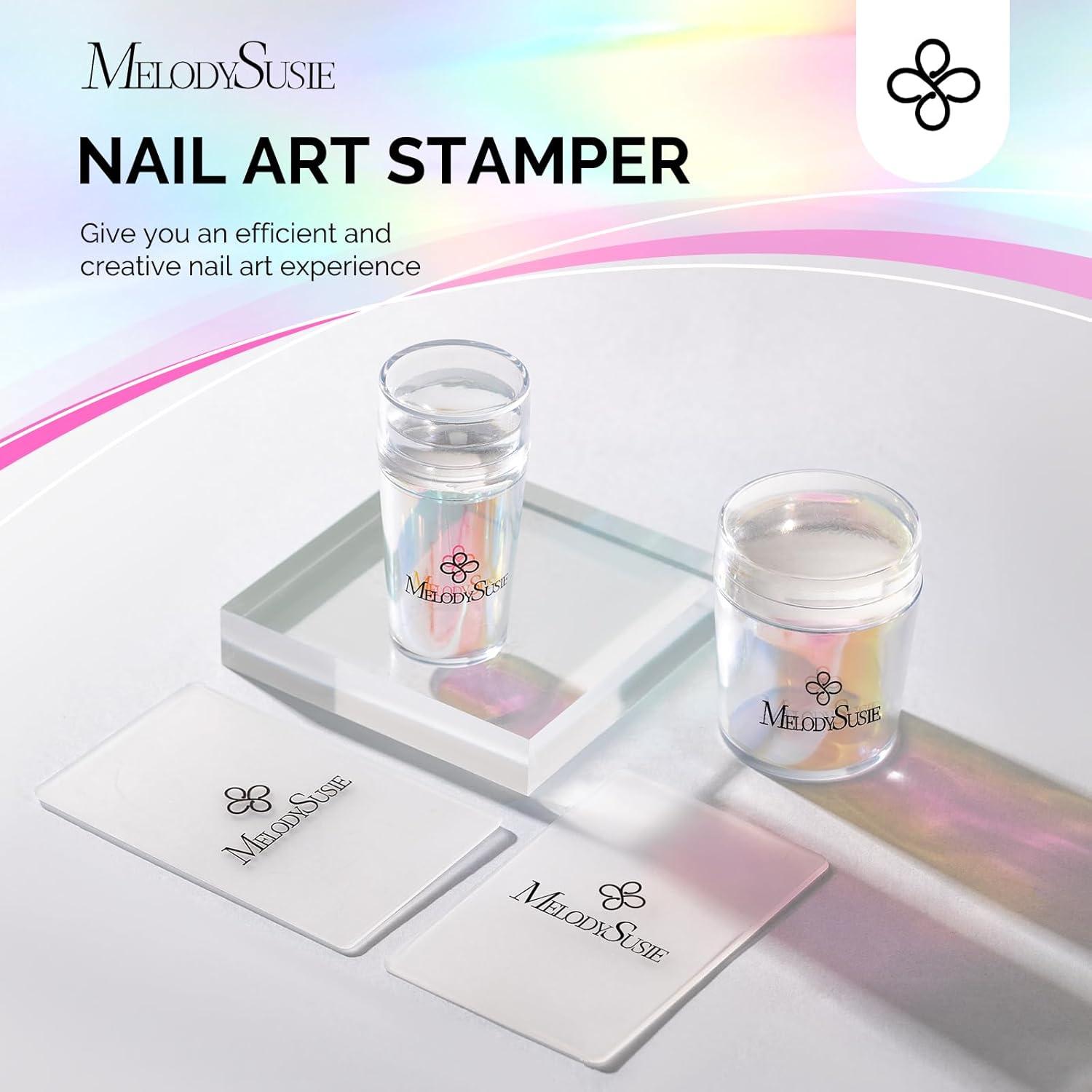 Kit de Estampado de Uñas MelodySusie - 2 Estampadores y 2 Raspadores
