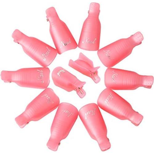 Clip de Remoción de Esmalte de Uñas HiMo 10 Piezas Rosa
