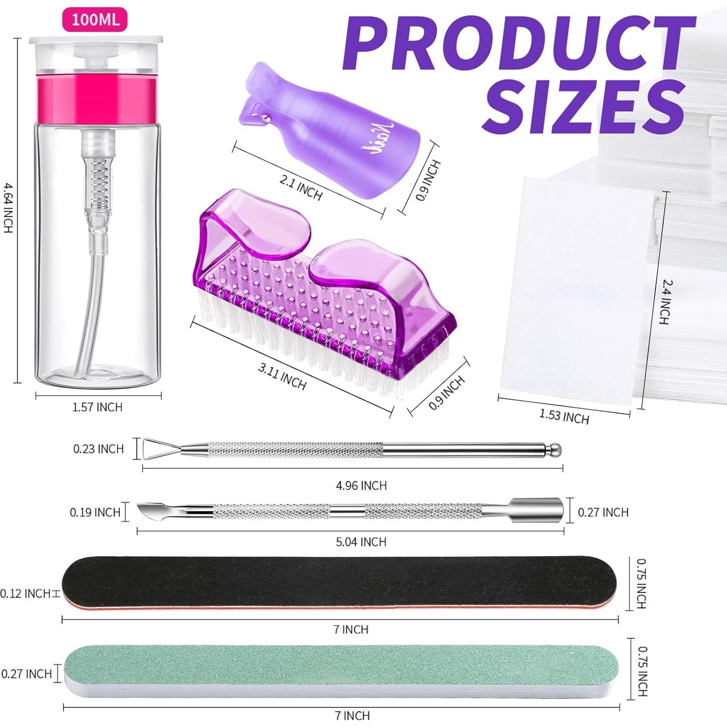 Kit de Quitaesmalte FANDAMEI 10 Piezas Morado 100ml