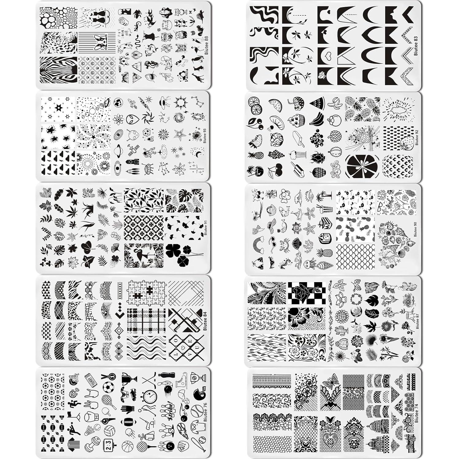 Kit de Estampado de Uñas Biutee 10pcs con Gel 8 Colores