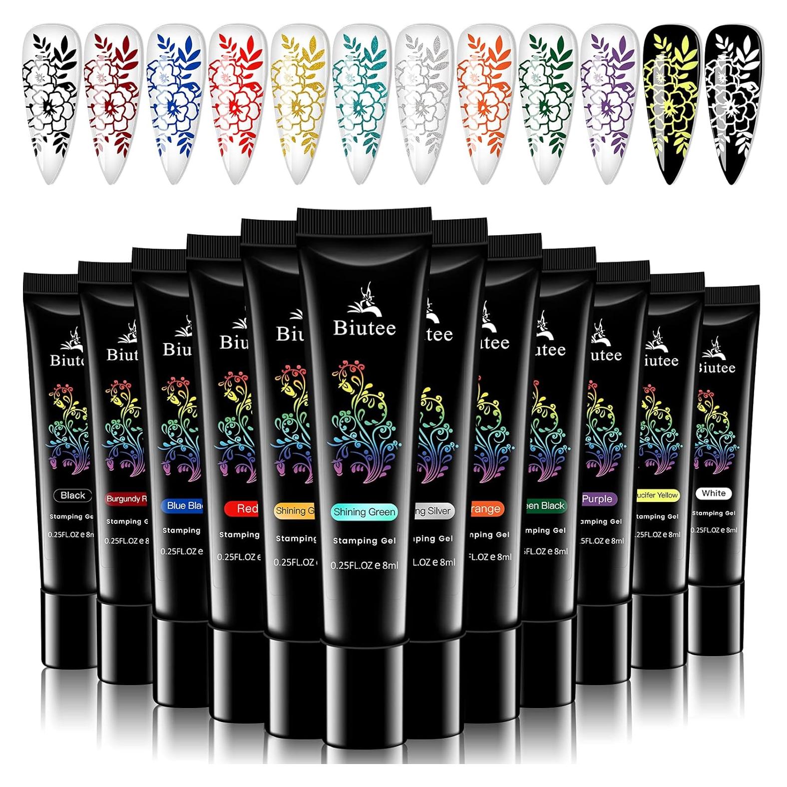 Geles de Esmalte de Uñas SEISSO 12 Colores 8ml Estampado