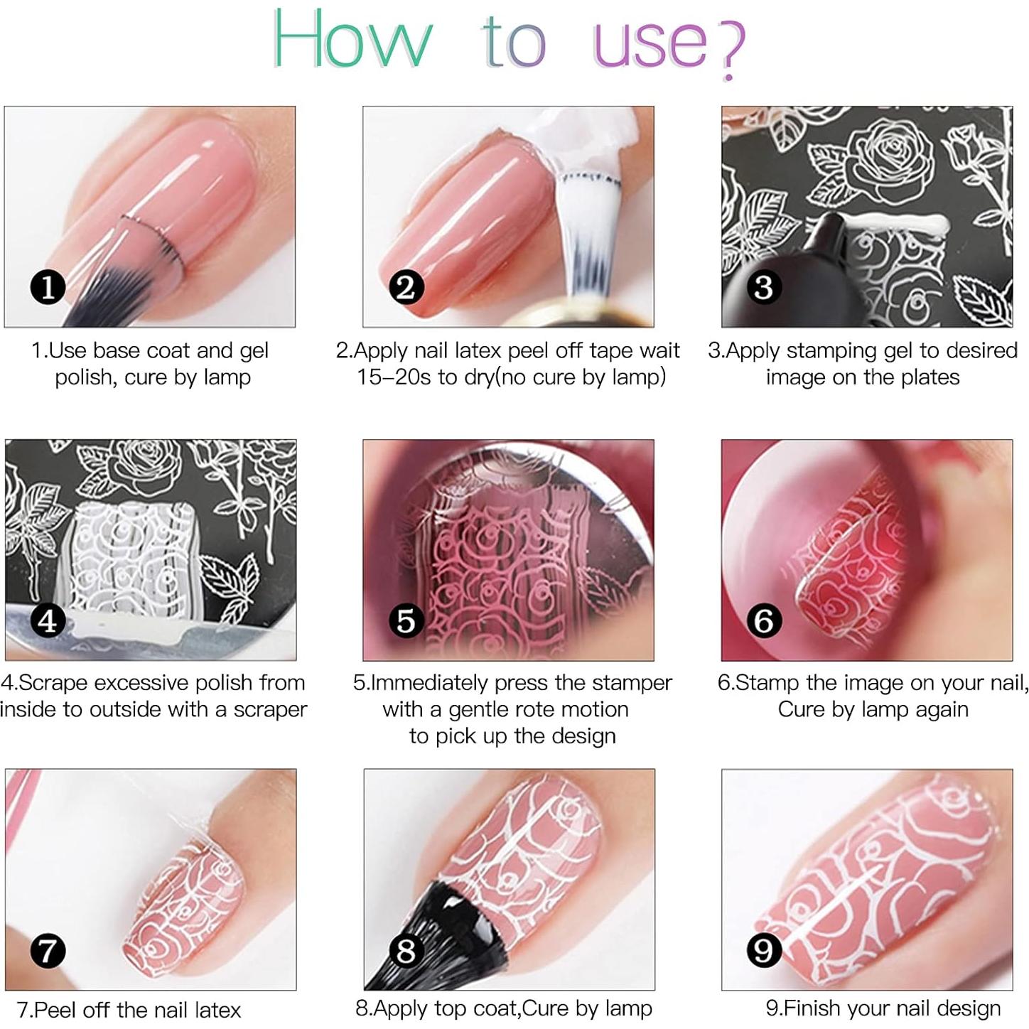 Geles de Esmalte de Uñas SEISSO 12 Colores 8ml Estampado