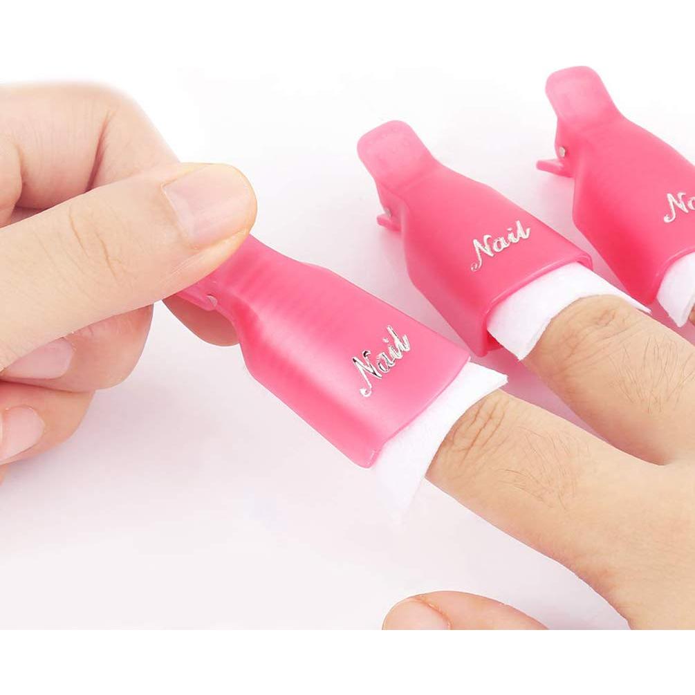 KINGMAS 10 Clips para Quitar Esmalte de Uñas de Gel Reutilizables