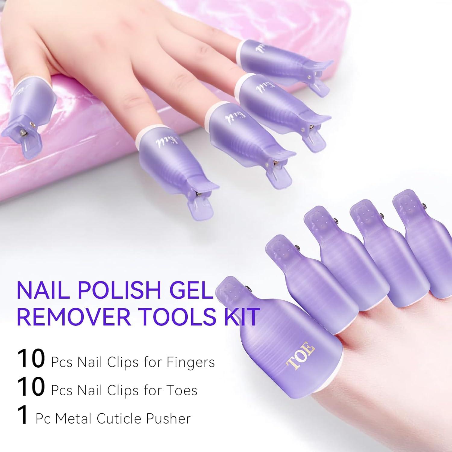 Kit de Clips para Quitar Esmalte en Gel Makartt 20 Piezas