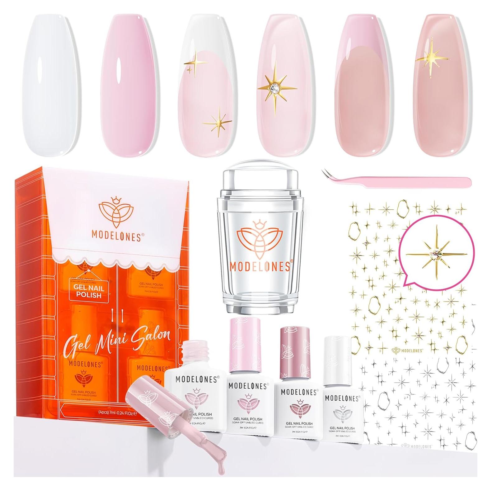 Kit de Esmalte en Gel Modelones French Jelly 4 Colores