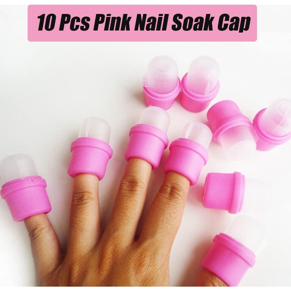 Tapa de Remojo para Uñas AKOAK - 10 Clips Rosa Desmontables